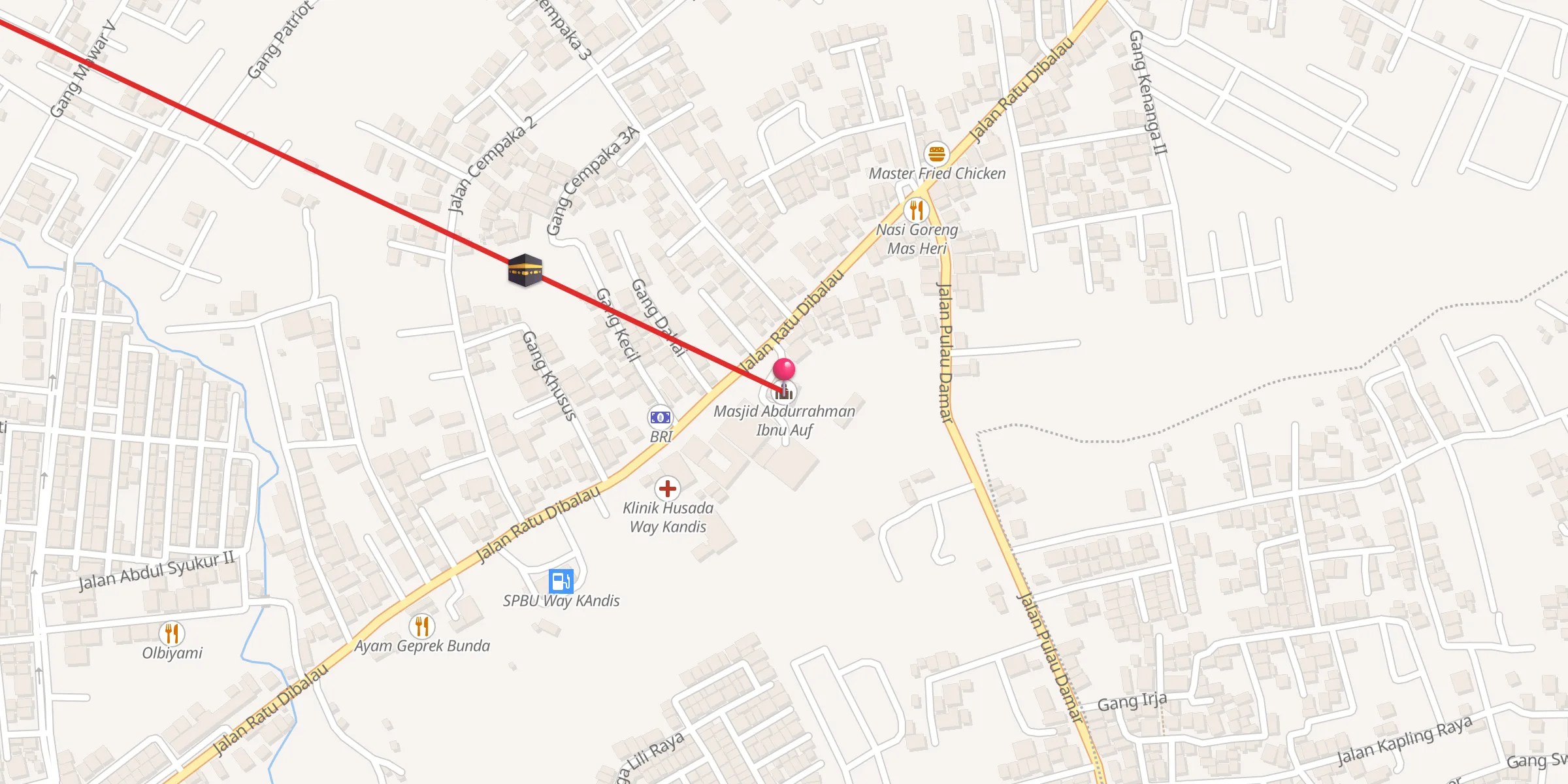 Carte de localisation : Masjid Abdurrahman Ibnu Auf