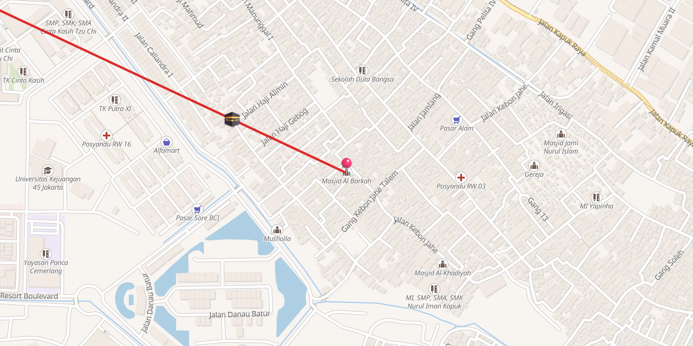 Carte de localisation : Masjid Al Barkah