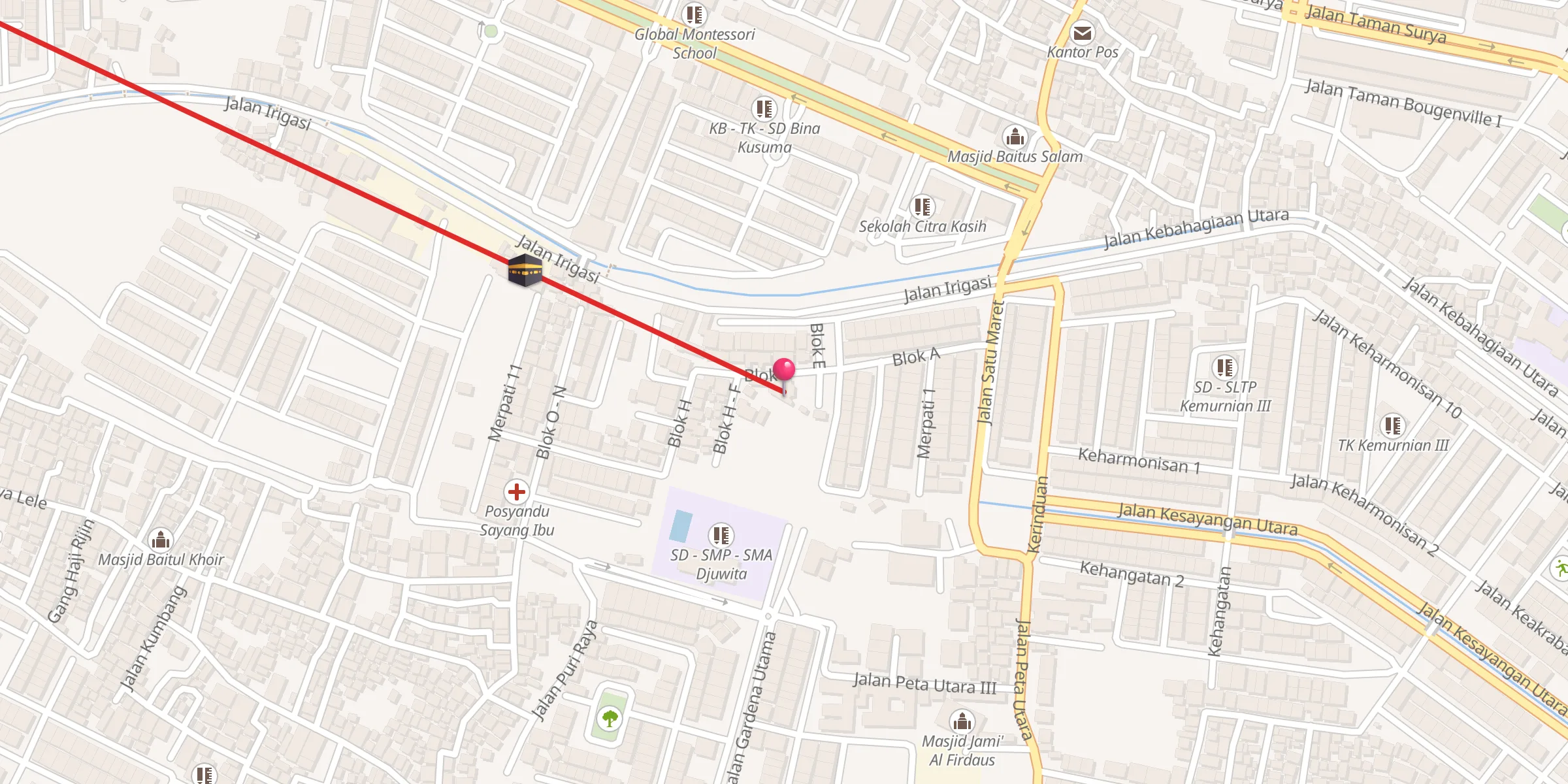 Carte de localisation : Masjid Al Inayah