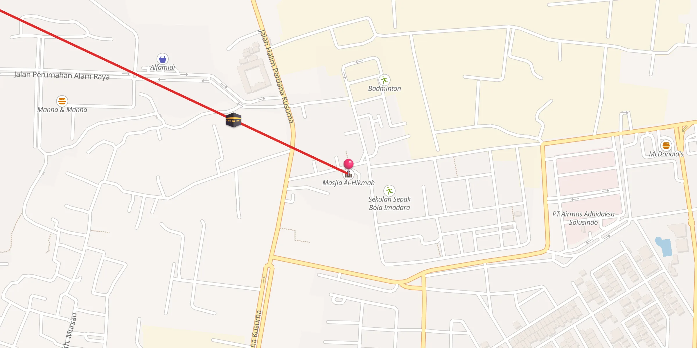 Carte de localisation : Masjid Al-Hikmah