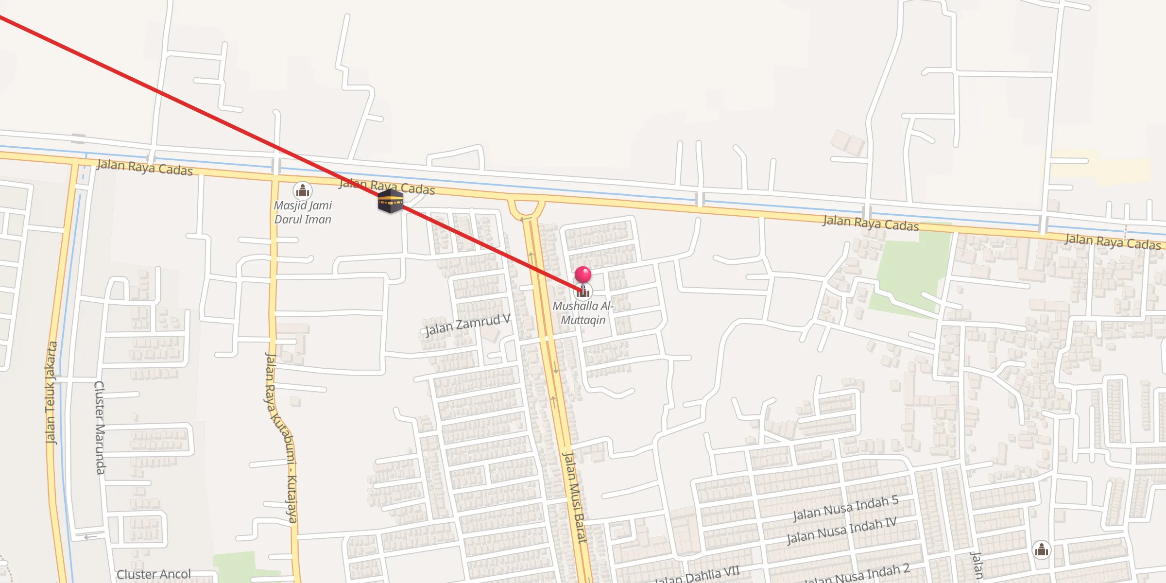 Carte de localisation : Mushalla Al-Muttaqin