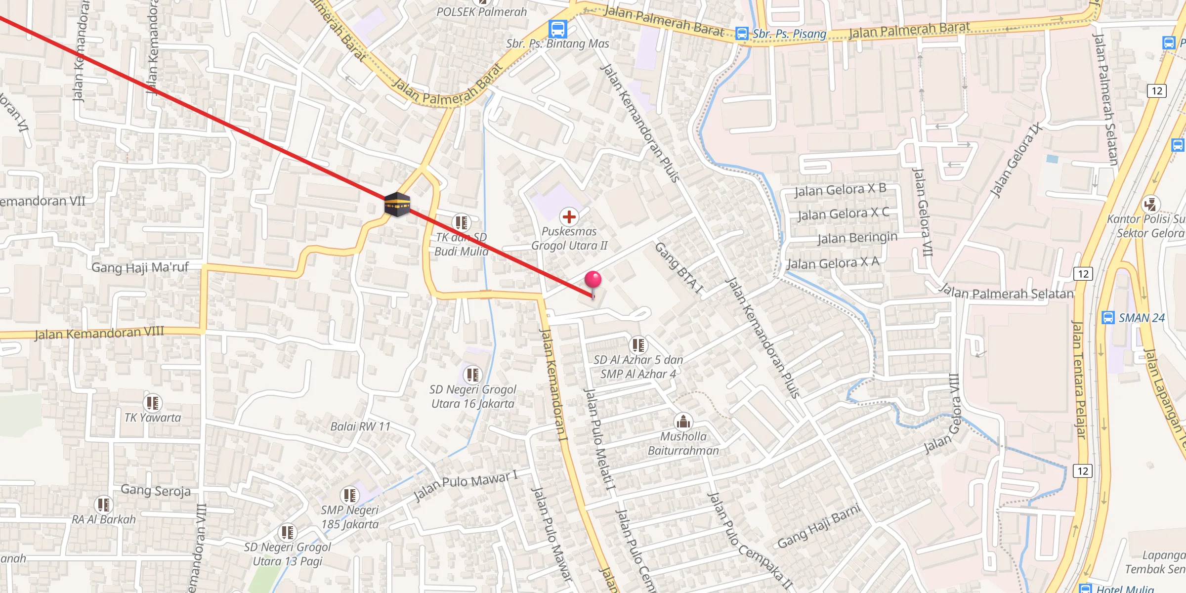 Carte de localisation : Masjid Al Azhar Kemandoran
