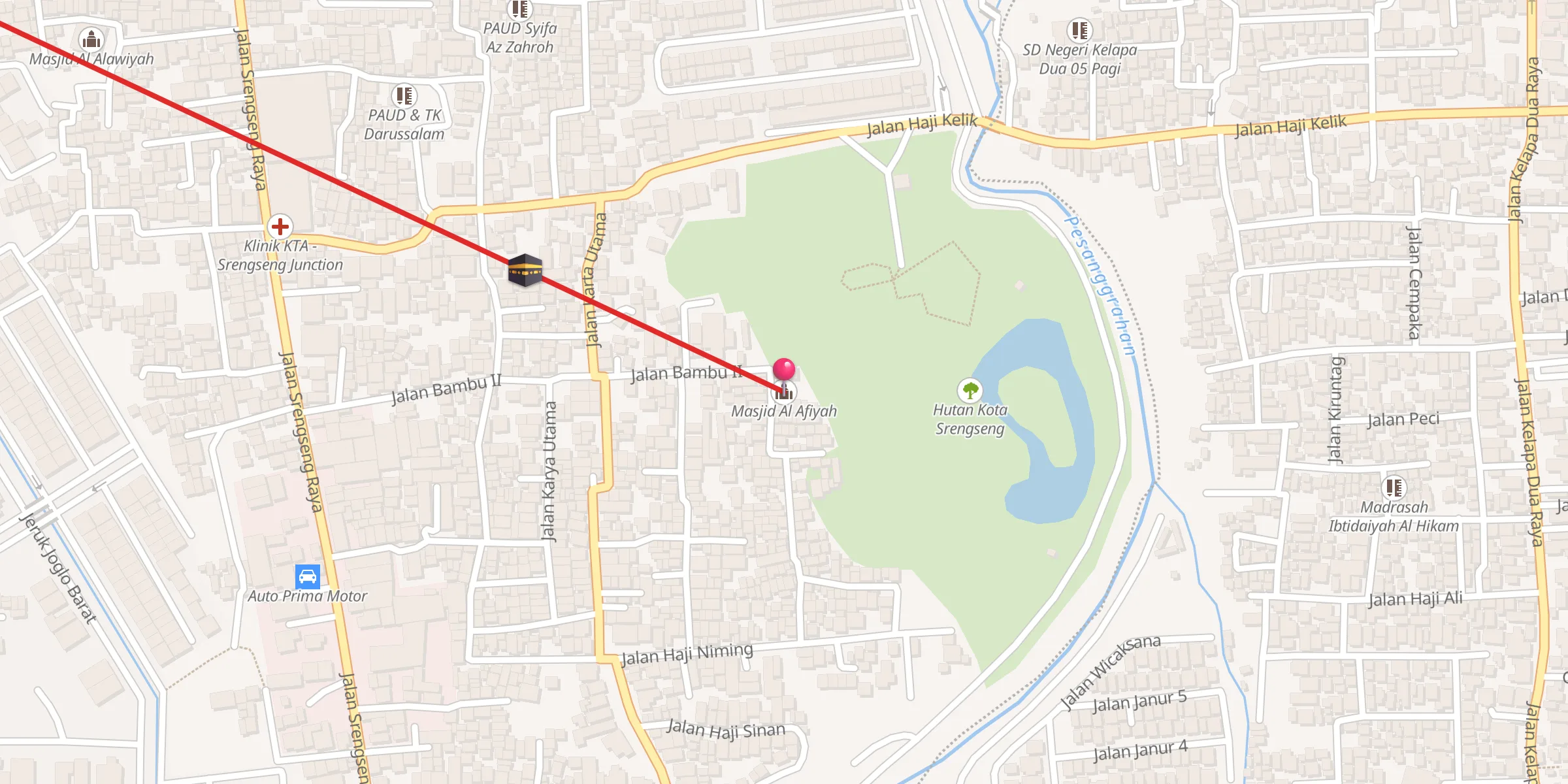Carte de localisation : Masjid Al Afiyah