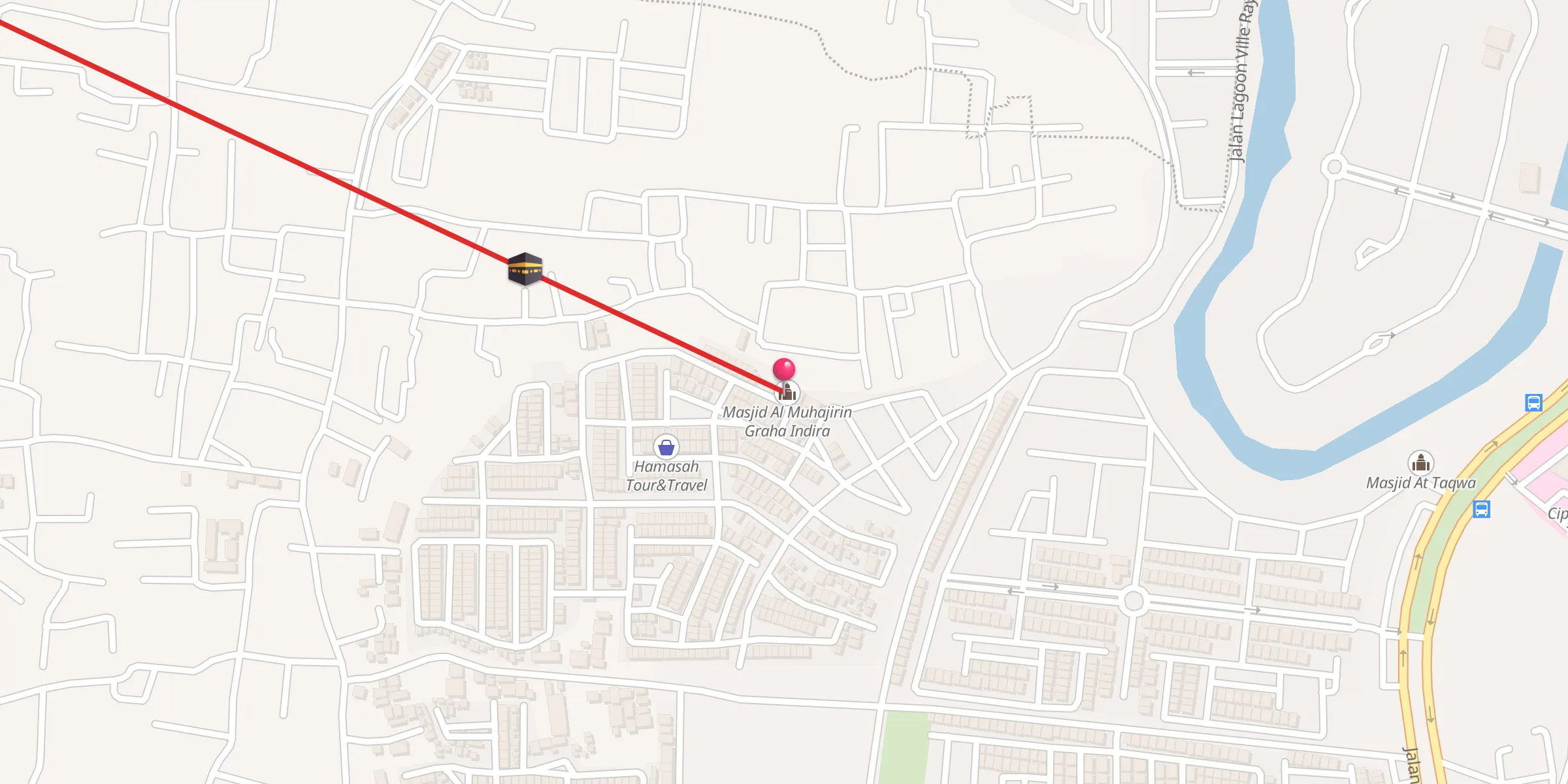Carte de localisation : Masjid Al Muhajirin Graha Indira