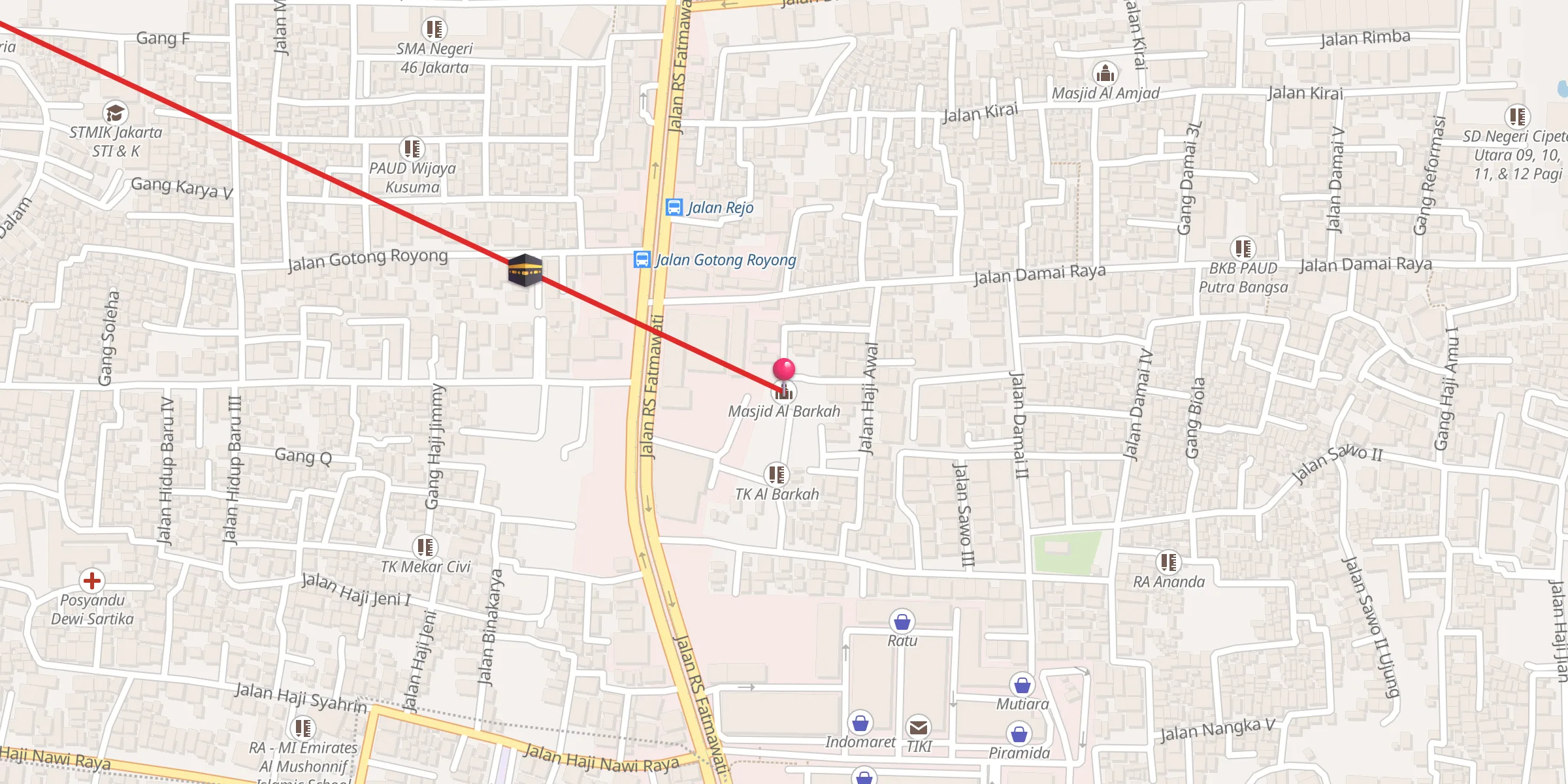 Carte de localisation : Masjid Al Barkah
