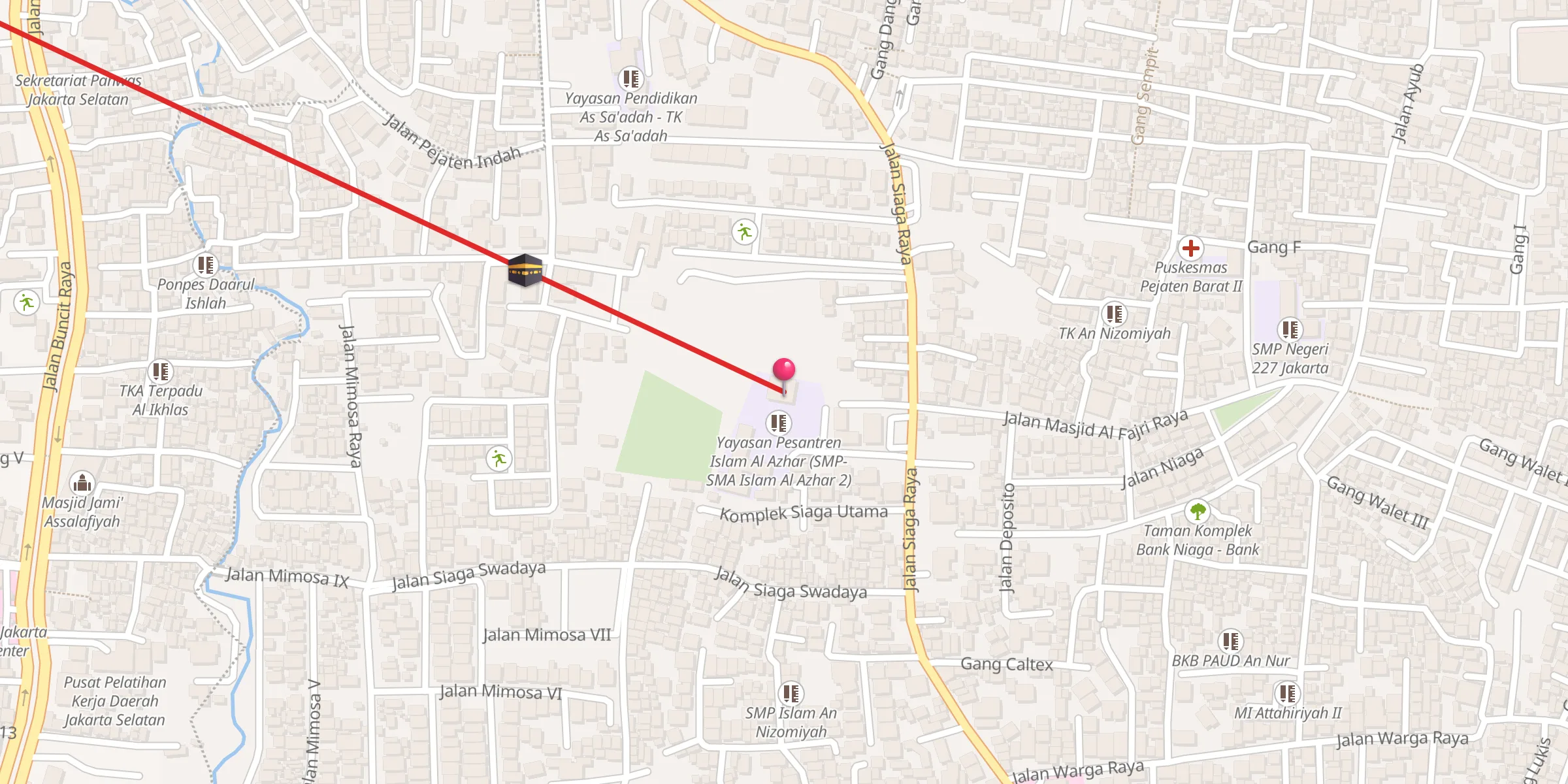 Carte de localisation : Masjid Al Azhar