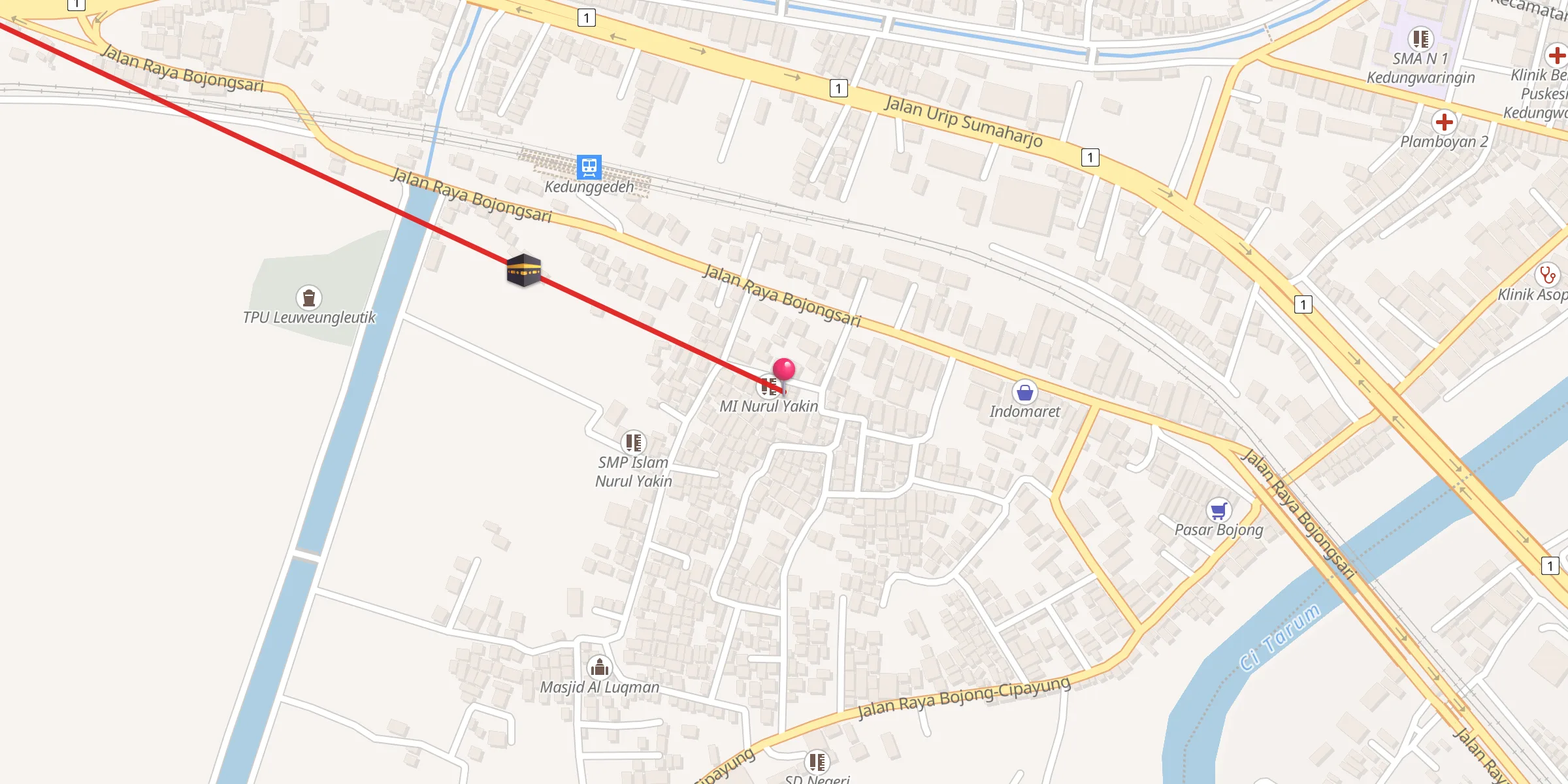 Carte de localisation : Masjid Jami' Nurul Yakin