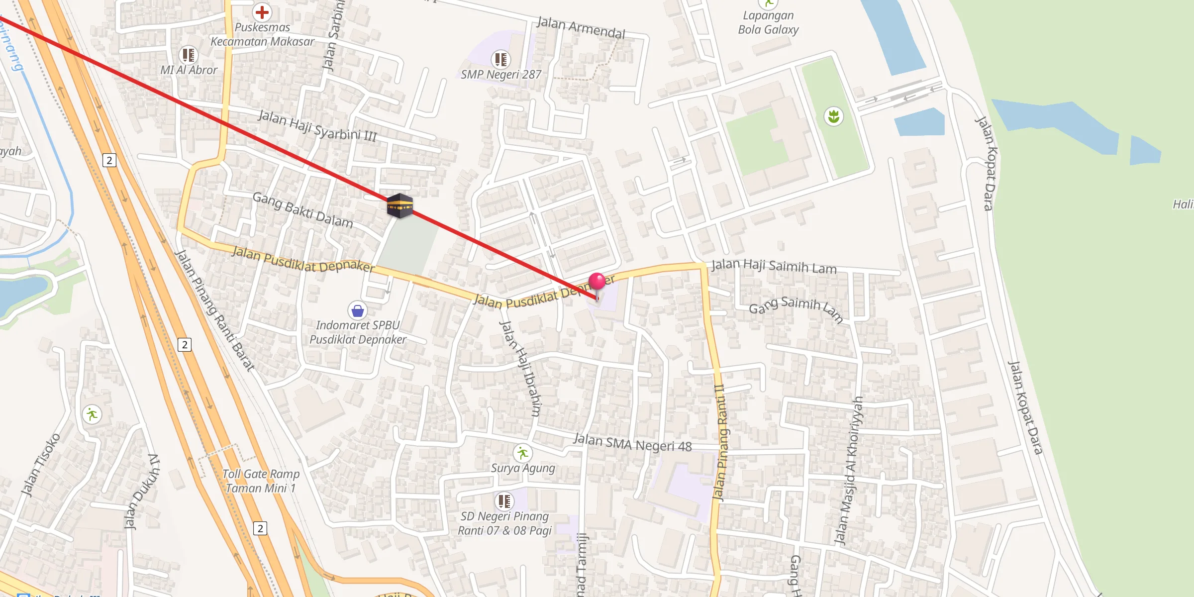 Carte de localisation : At-Tarbiyah Uswatun Hasanah