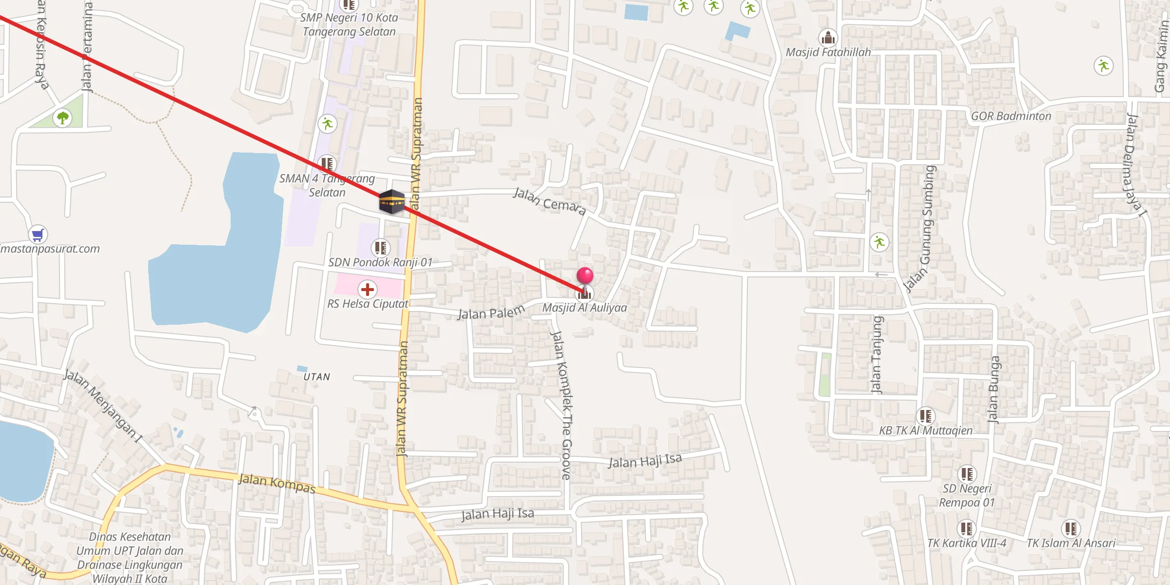 Carte de localisation : Masjid Al Auliyaa