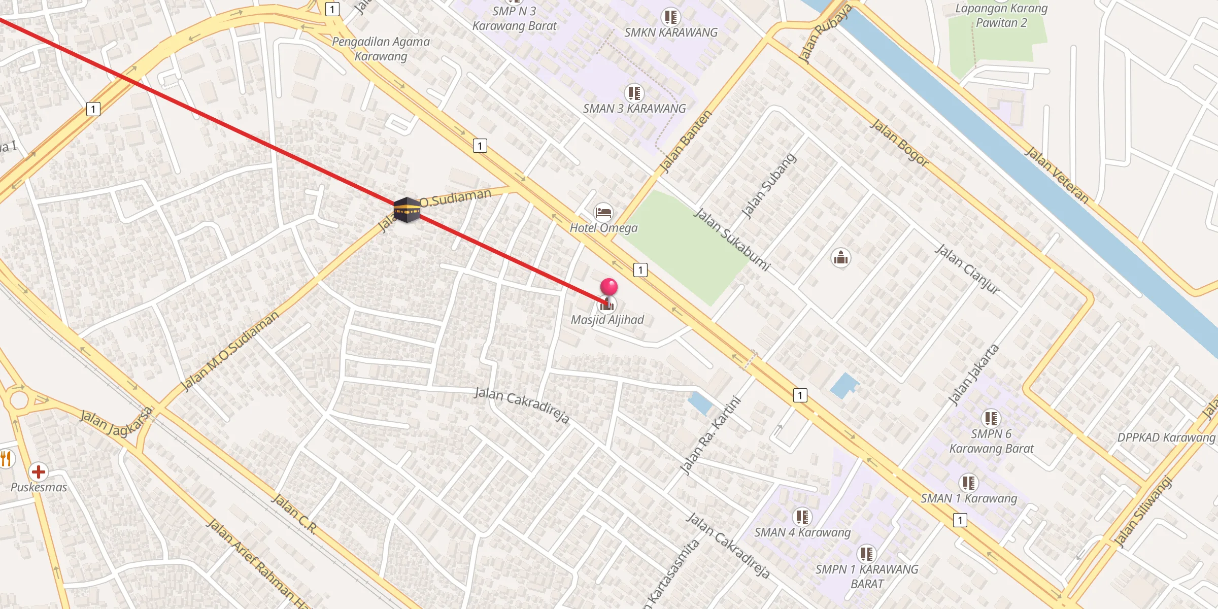 Carte de localisation : Masjid Aljihad