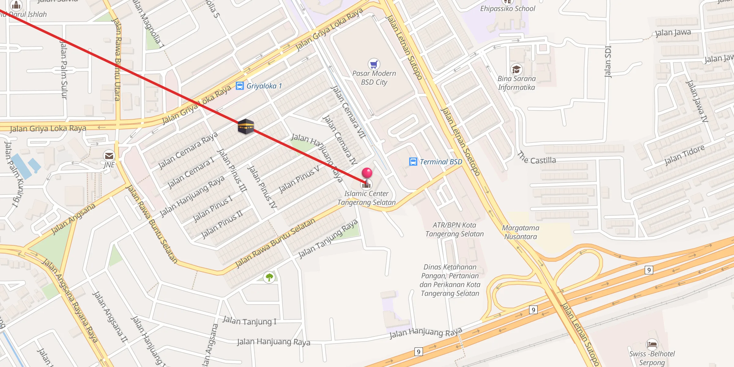 Carte de localisation : Islamic Center Tangerang Selatan
