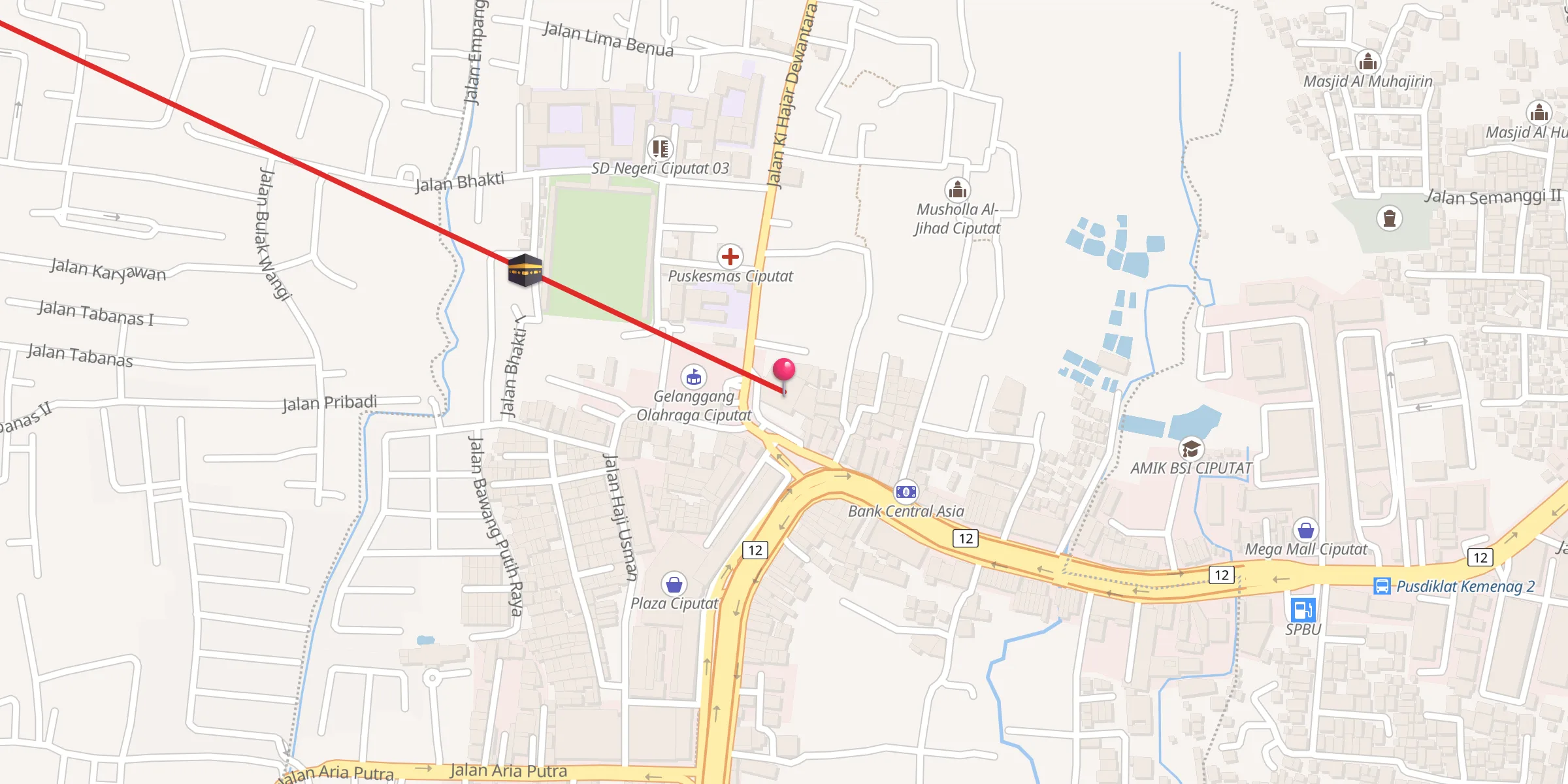 Carte de localisation : Masjid Agung Al-Jihad Ciputat