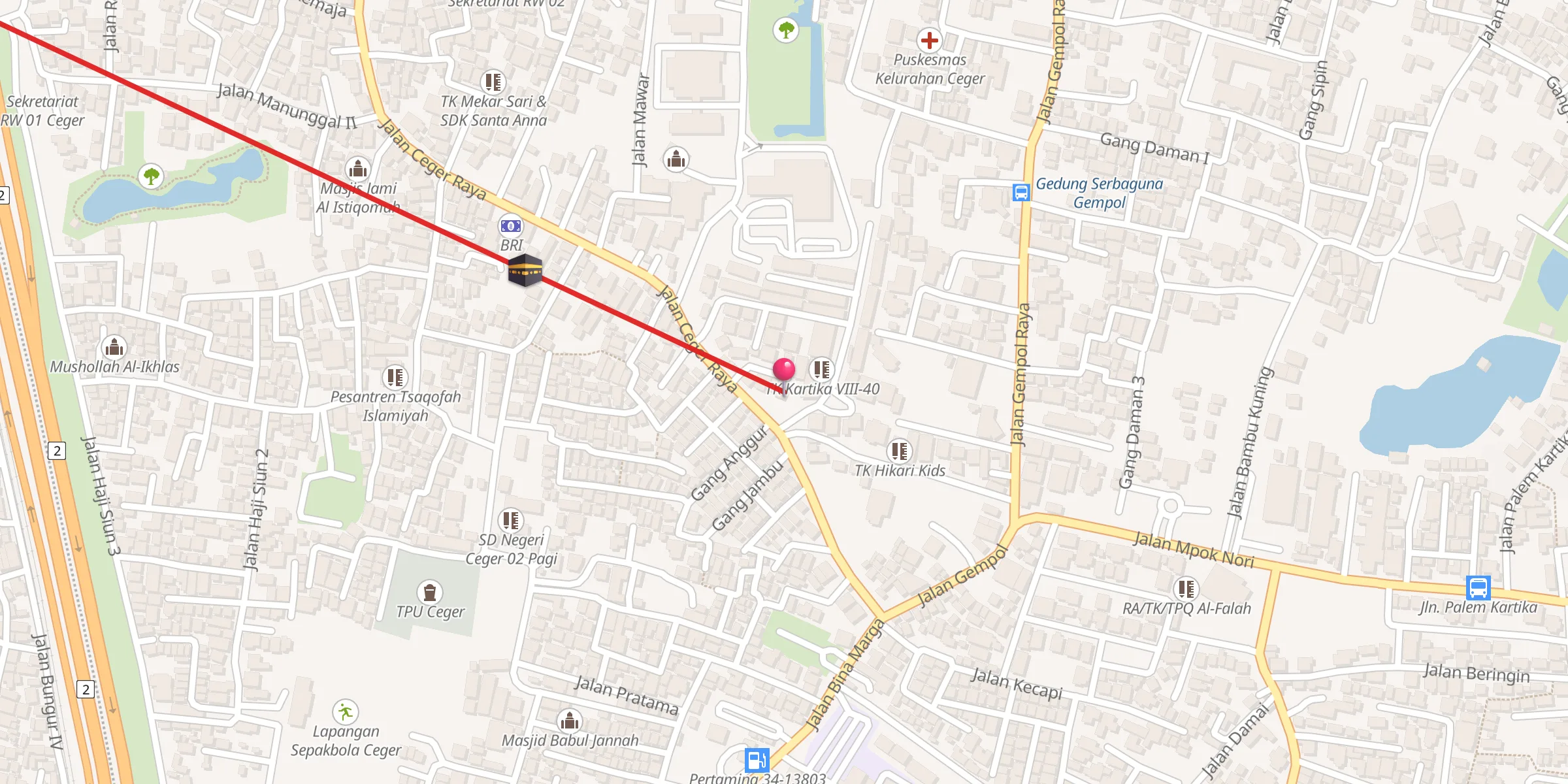 Carte de localisation : Masjid Al Barokah