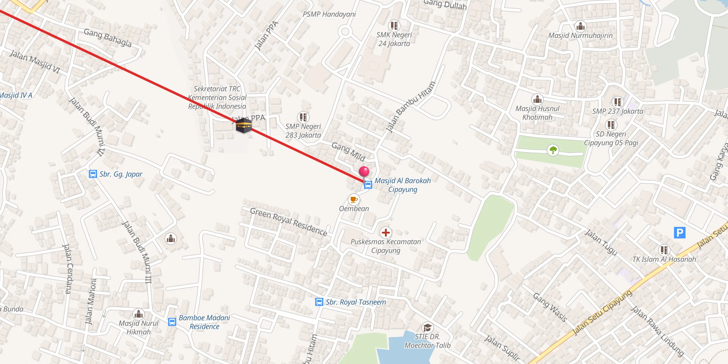 Carte de localisation : Masji Jami Al Barokah