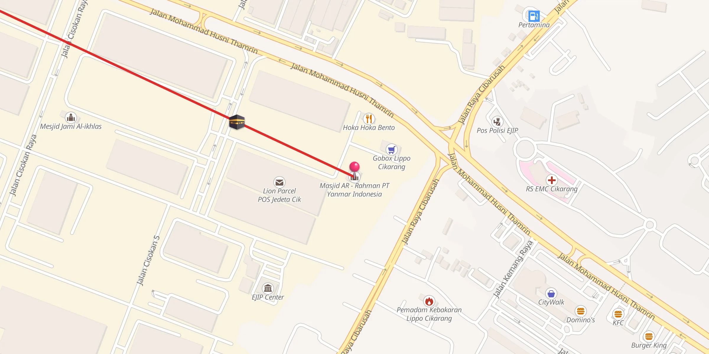 Carte de localisation : Masjid AR - Rahman PT Yanmar Indonesia