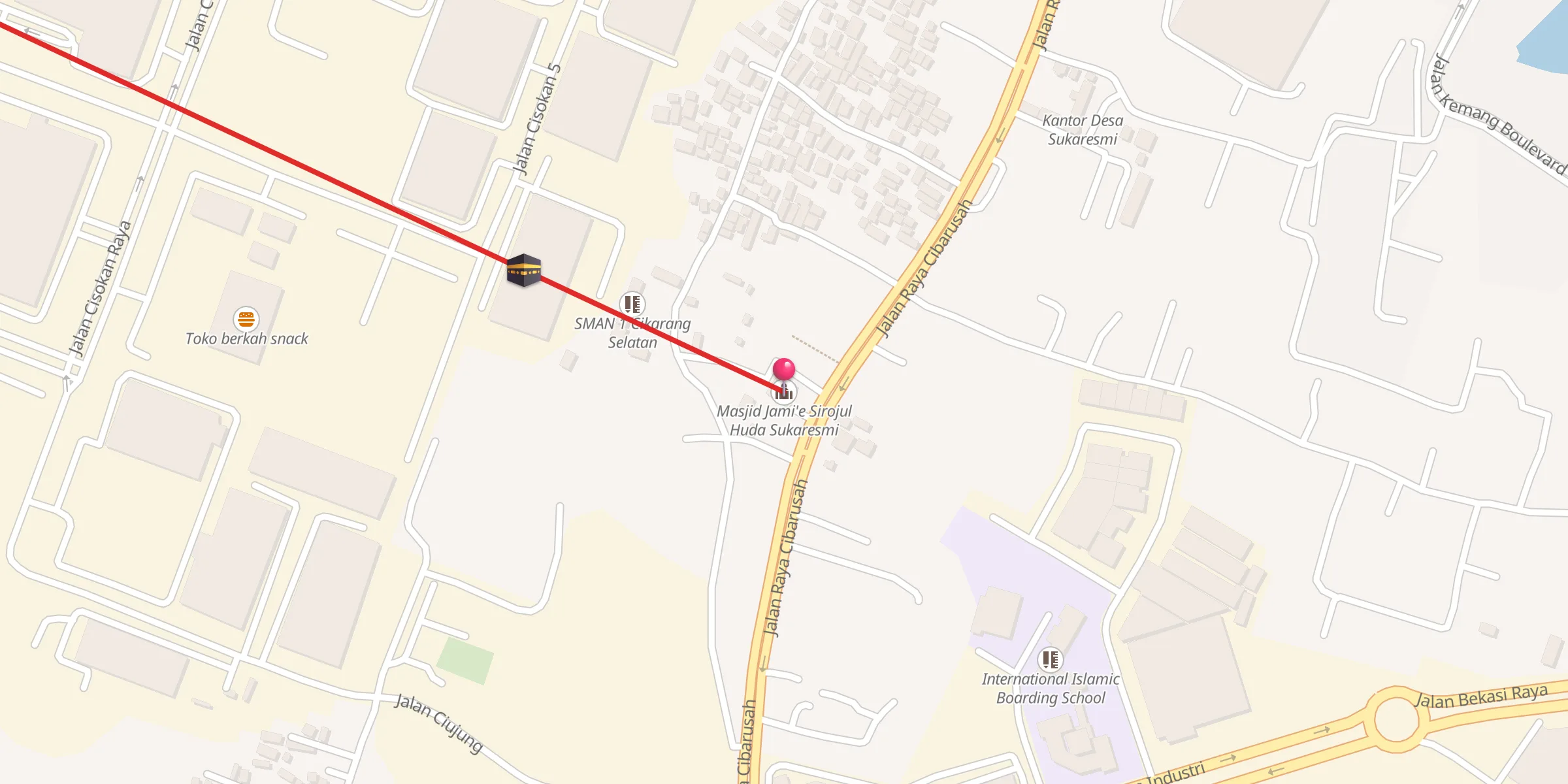Carte de localisation : Masjid Jami'e Sirojul Huda Sukaresmi
