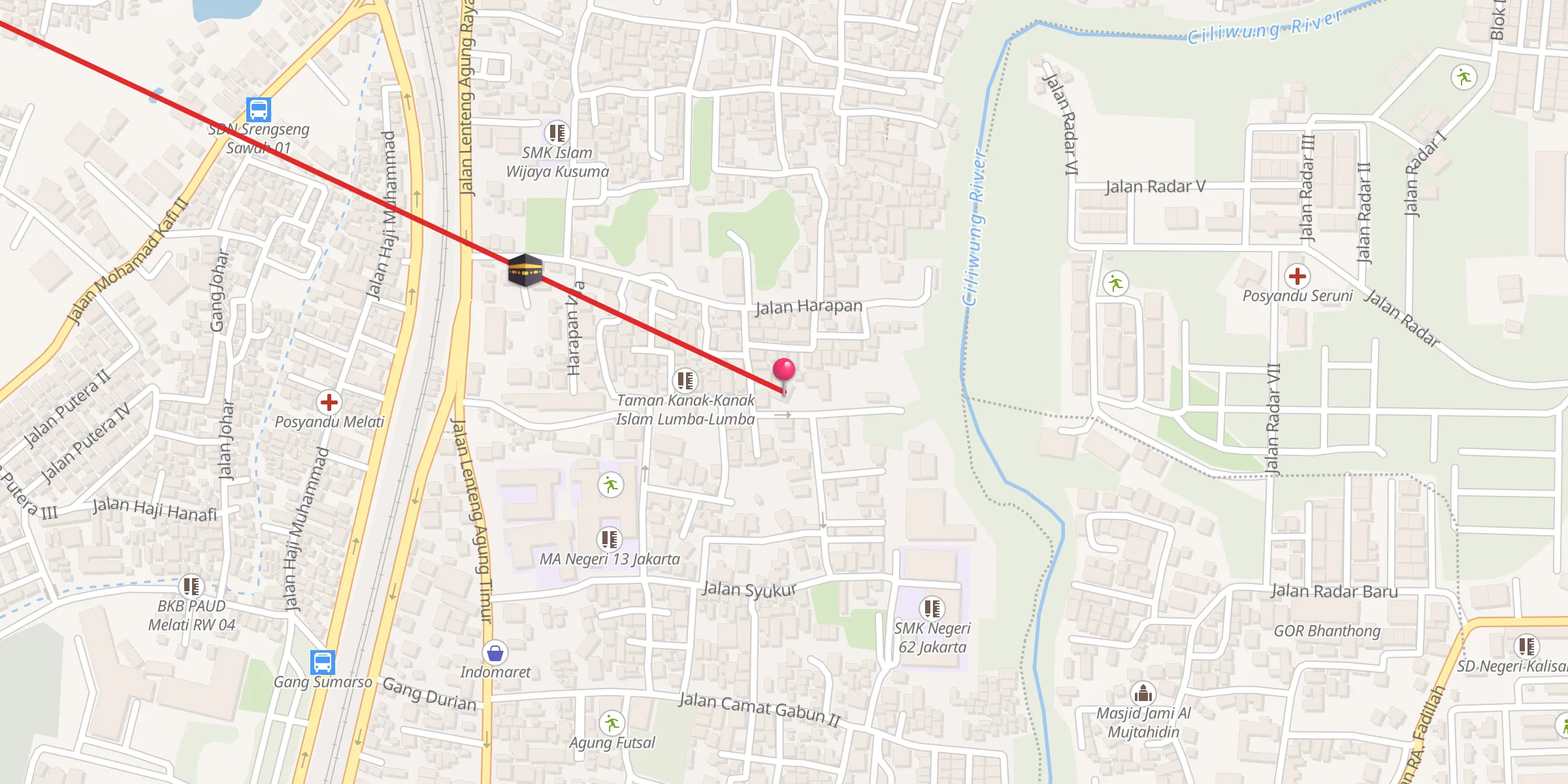 Carte de localisation : Masjid Abu Bakar Ash Shidiq