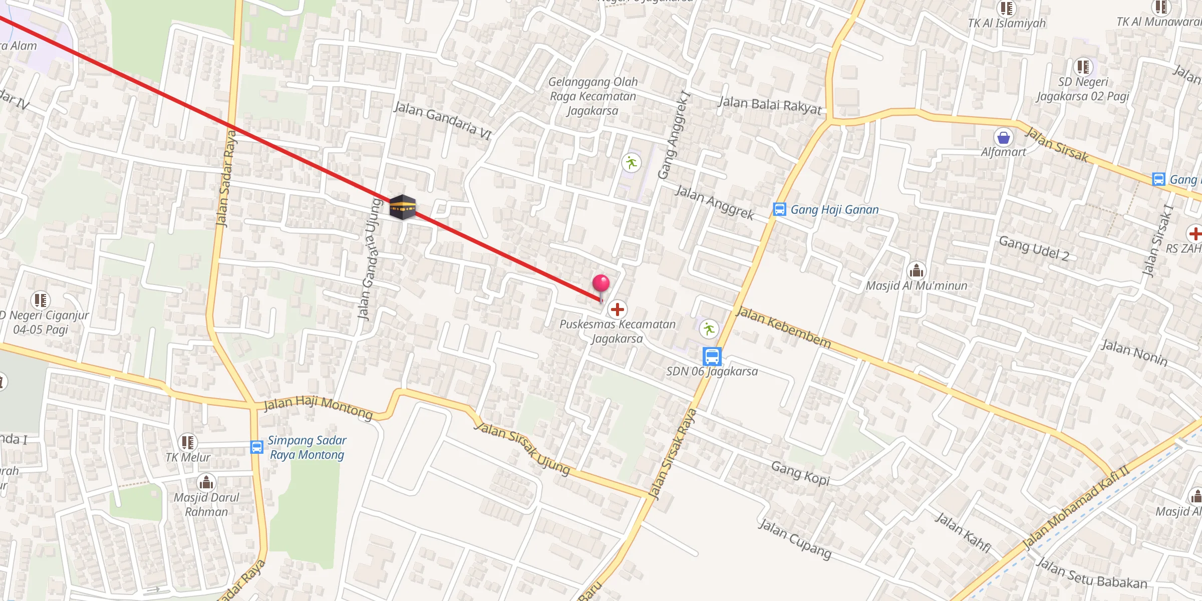 Carte de localisation : Masjid Al Afiyah