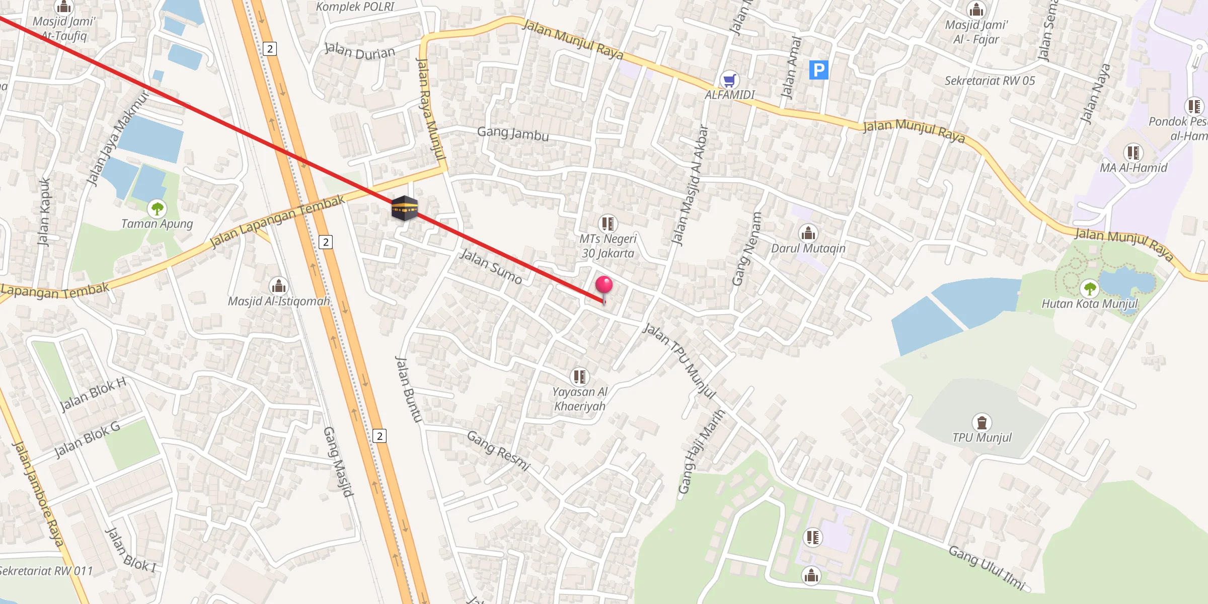 Carte de localisation : Masjid Al Akbar