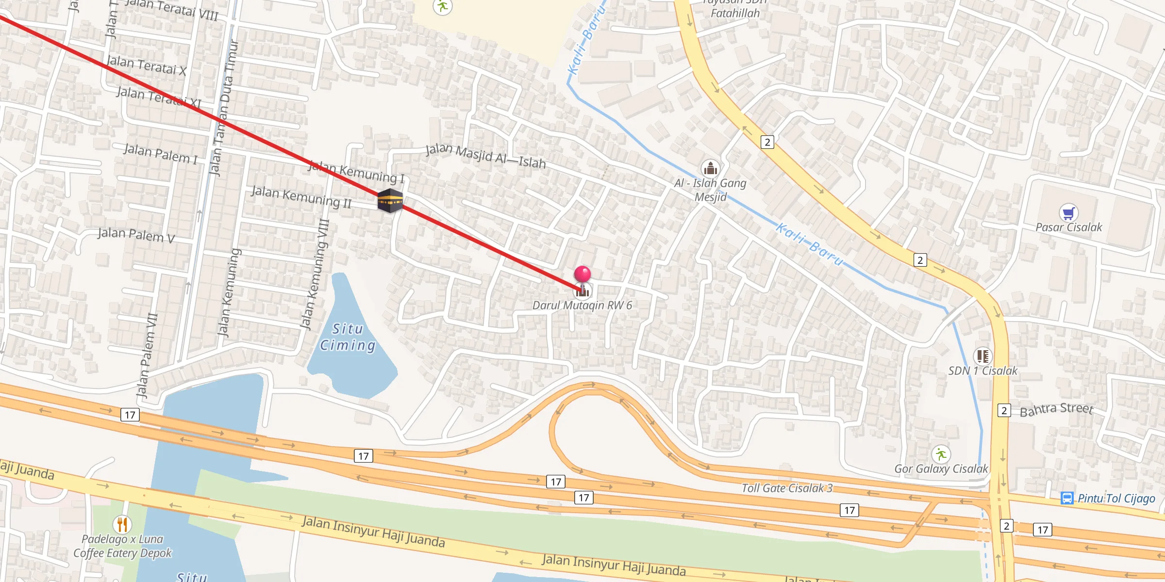 Carte de localisation : Darul Mutaqin RW 6