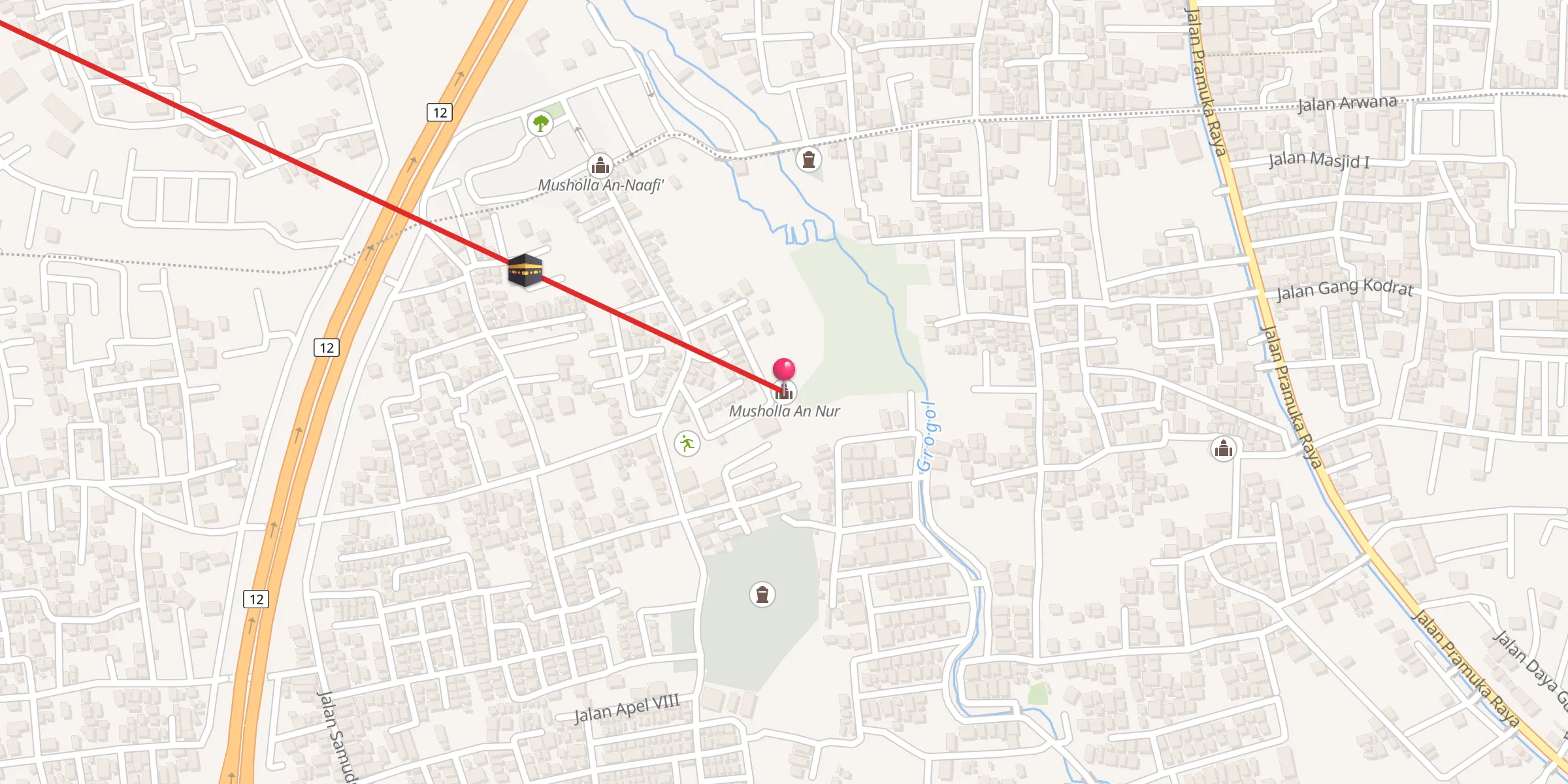 Carte de localisation : Musholla An Nur