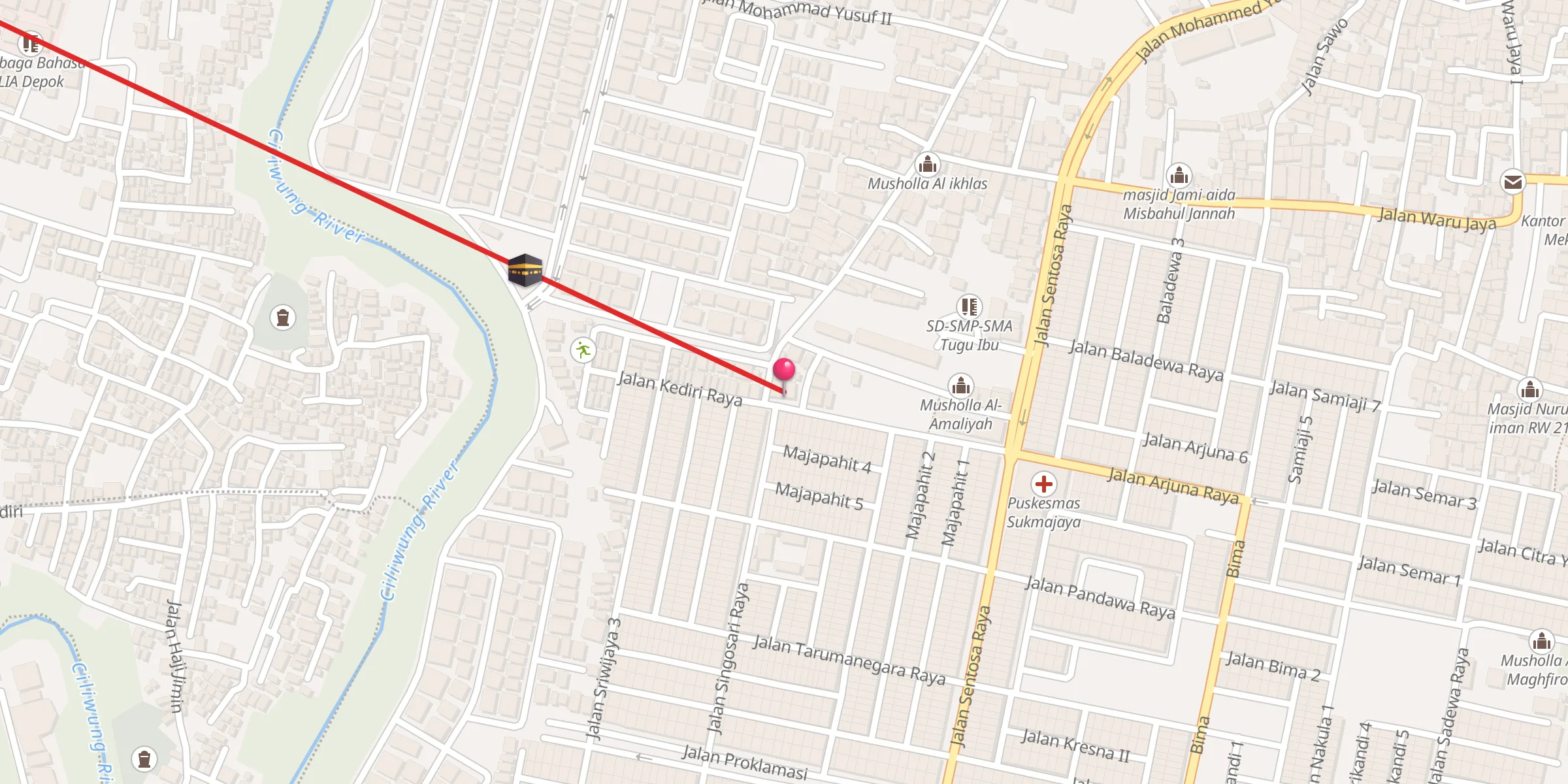 Carte de localisation : Masjid Jami' Al-mujahidin RW15
