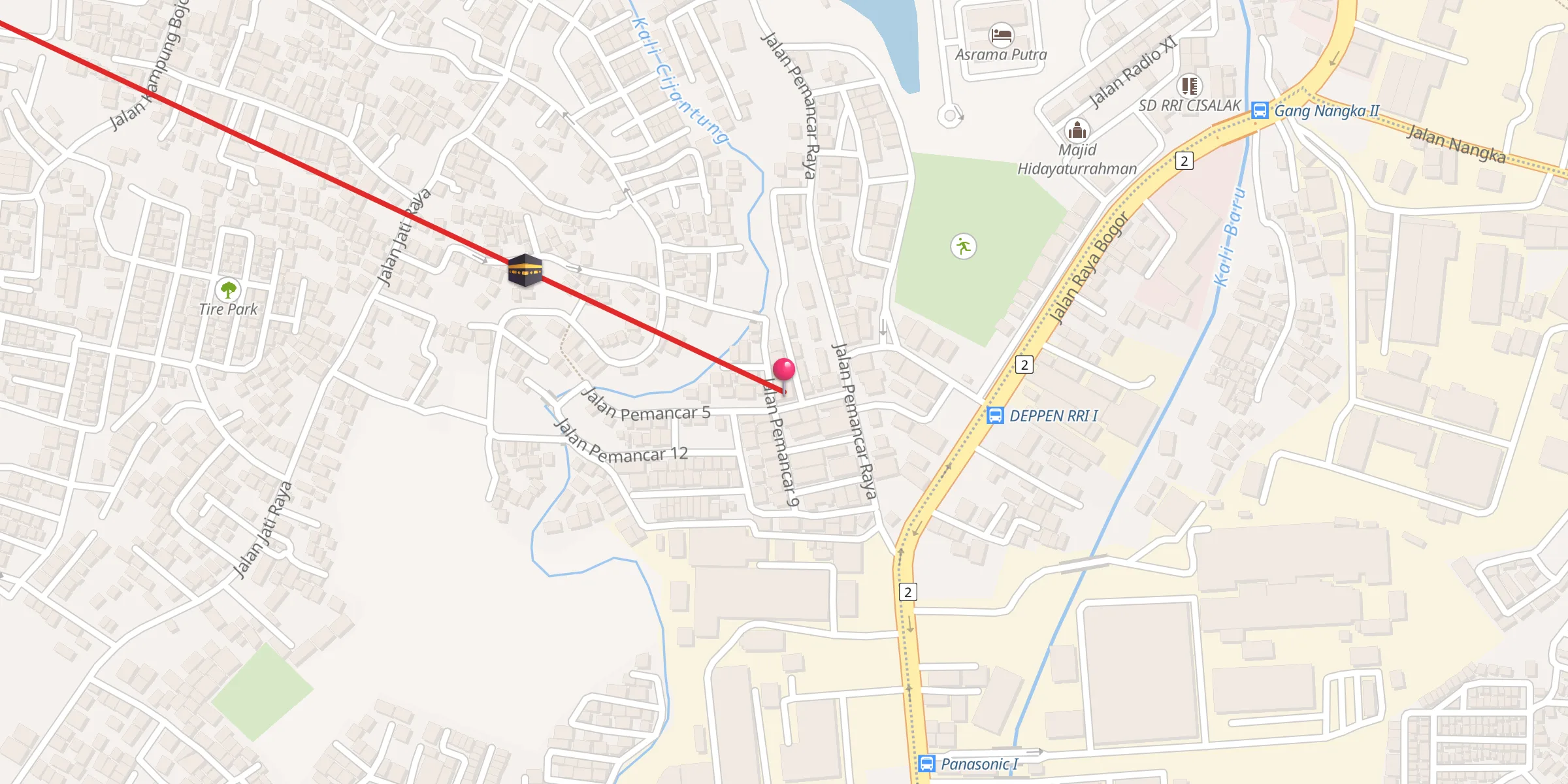 Carte de localisation : Al Mutaqin RW 13