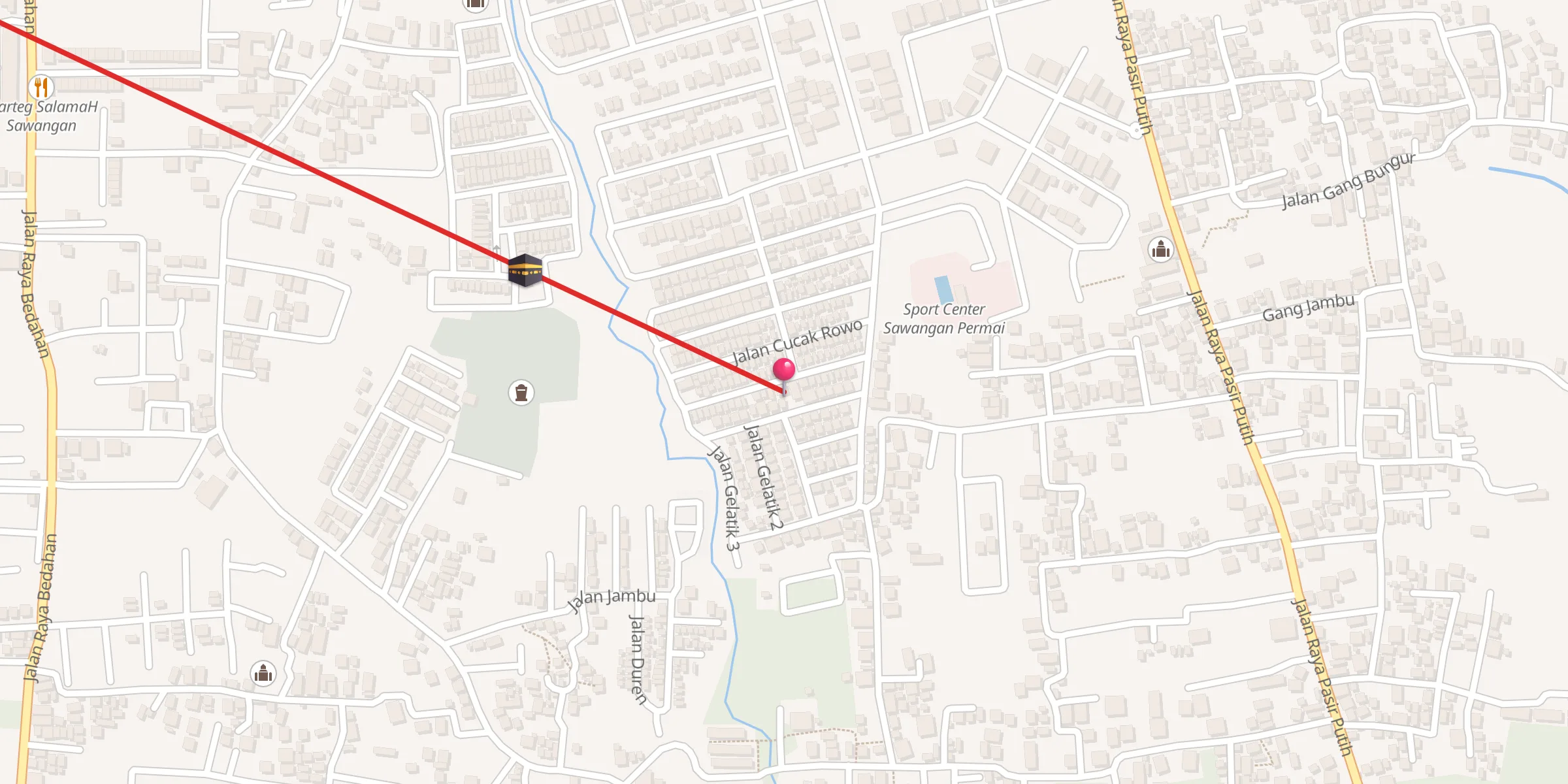 Carte de localisation : Musholla Baitul Mutaqqim
