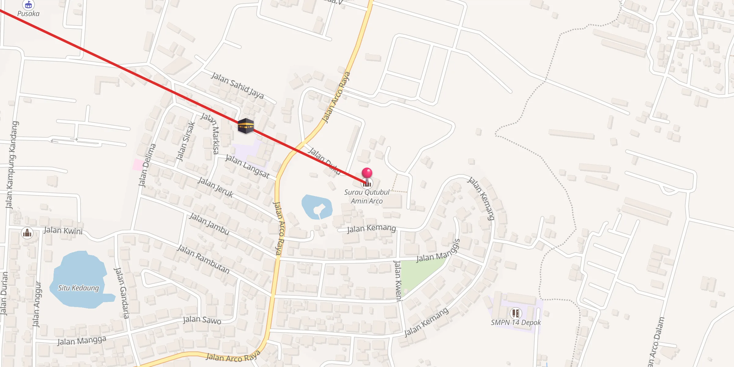 Carte de localisation : Surau Qutubul Amin Arco