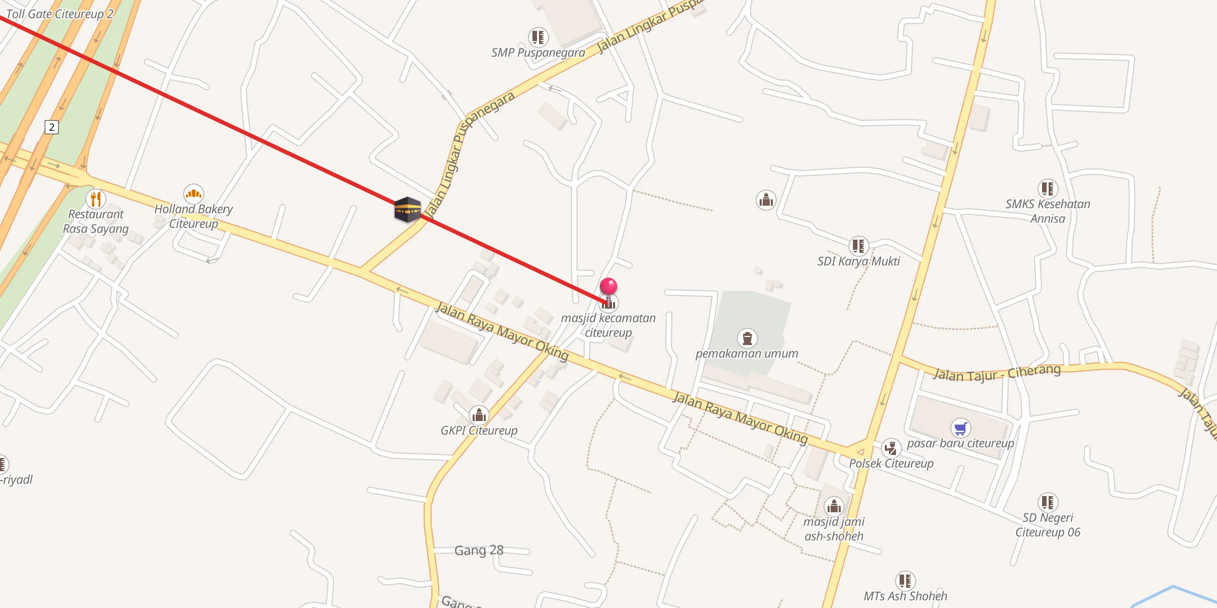 Carte de localisation : masjid kecamatan citeureup