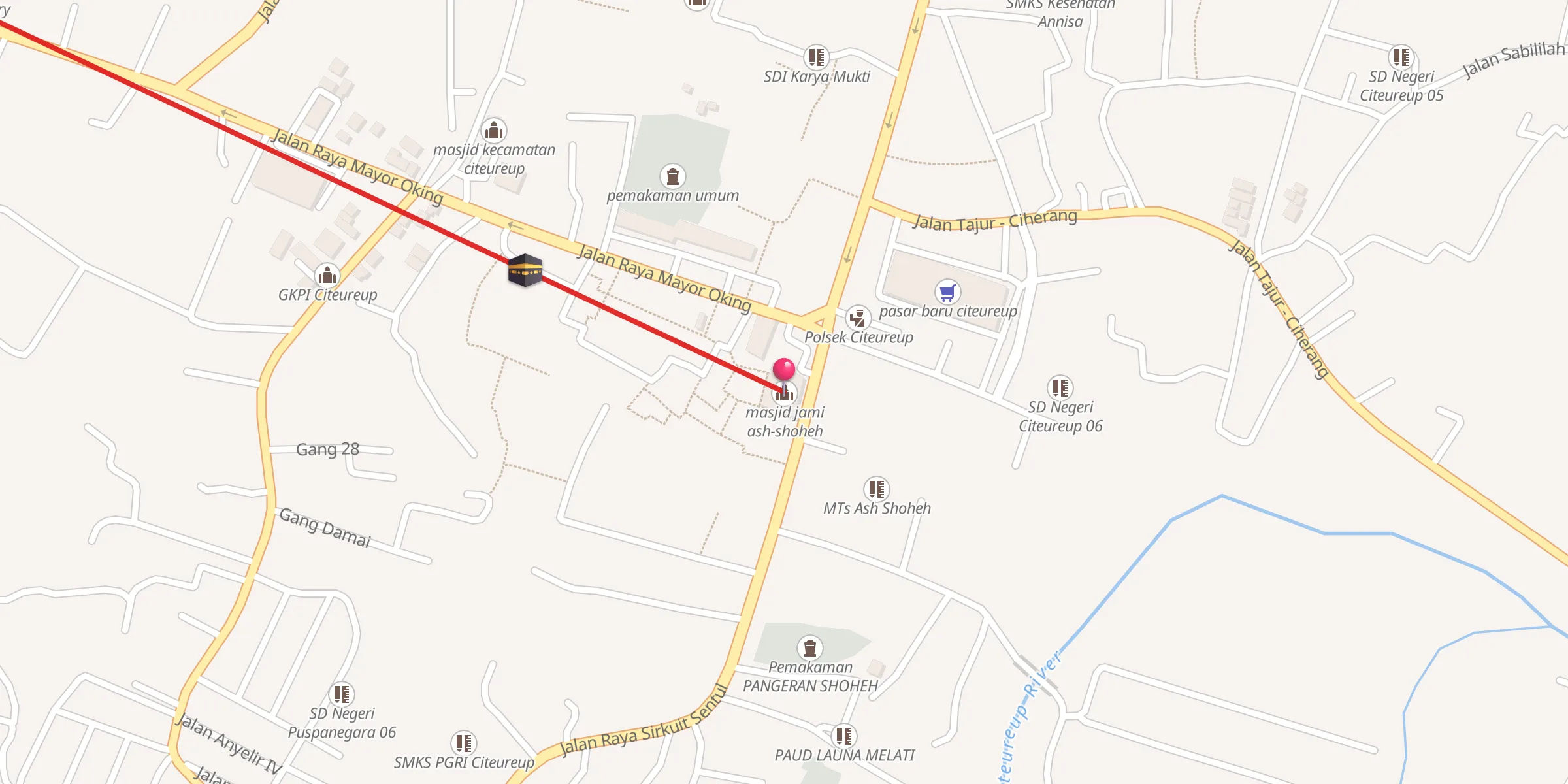 Carte de localisation : masjid jami ash-shoheh