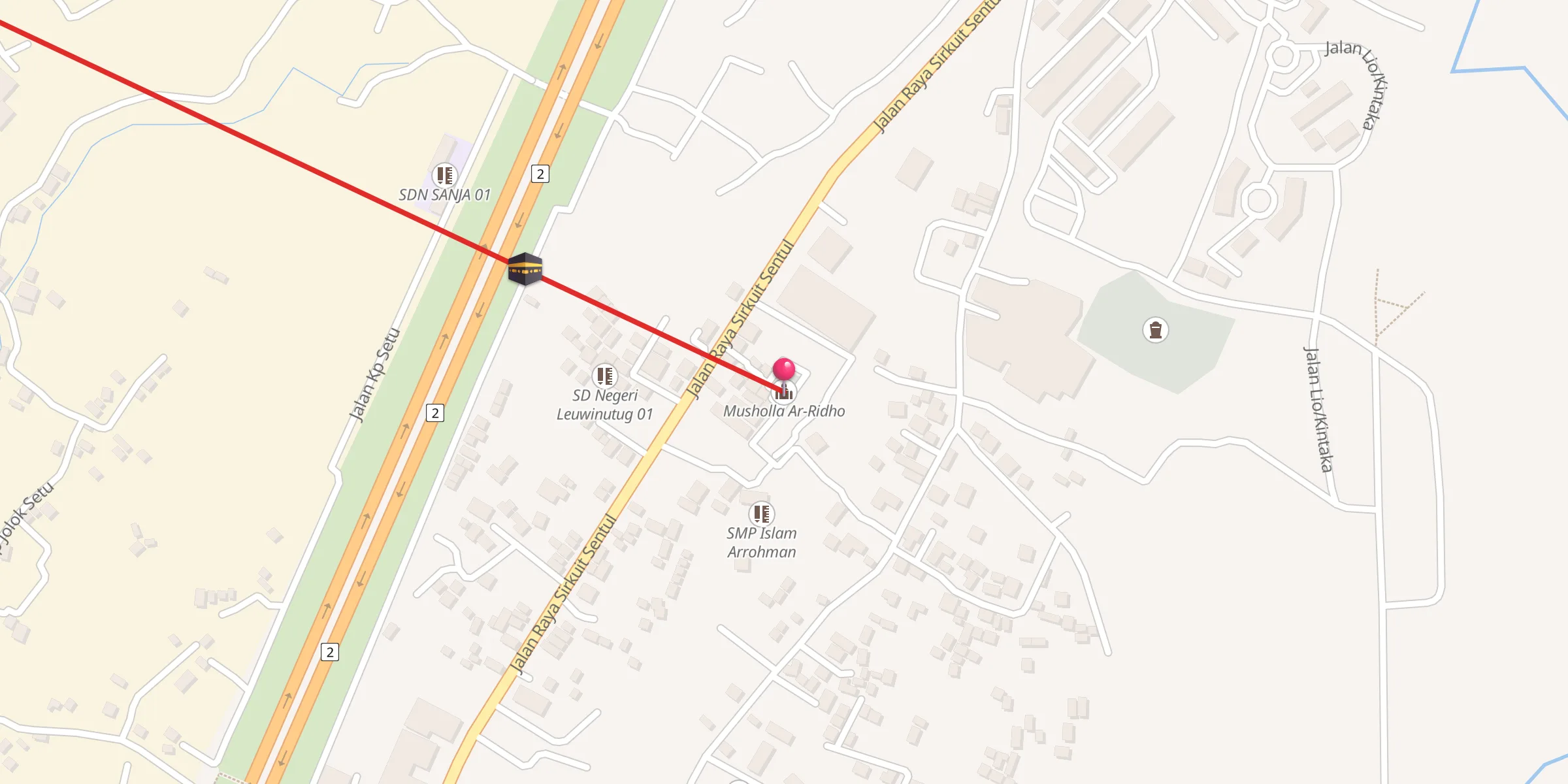 Carte de localisation : Musholla Ar-Ridho
