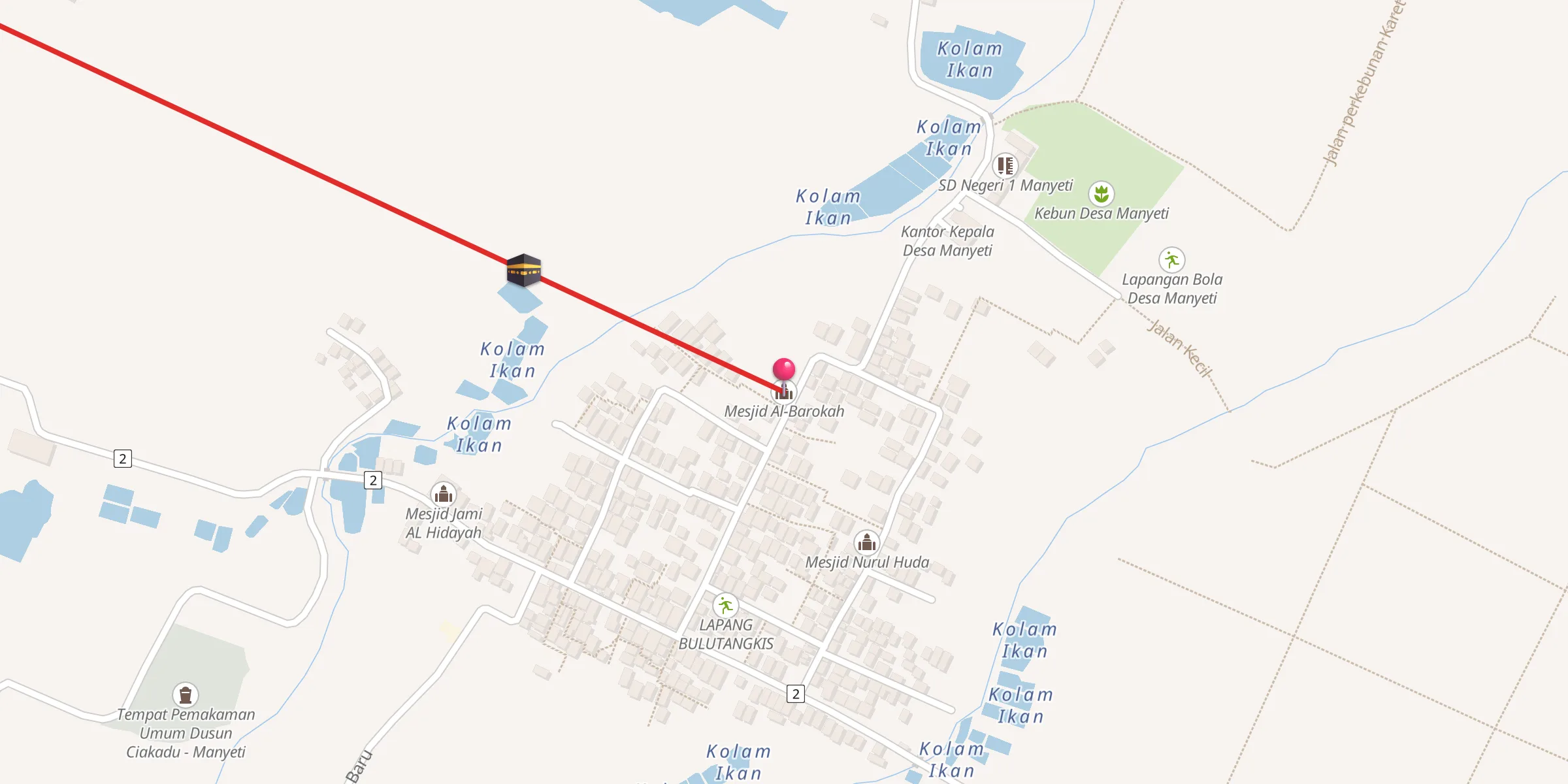 Carte de localisation : Mesjid Al-Barokah