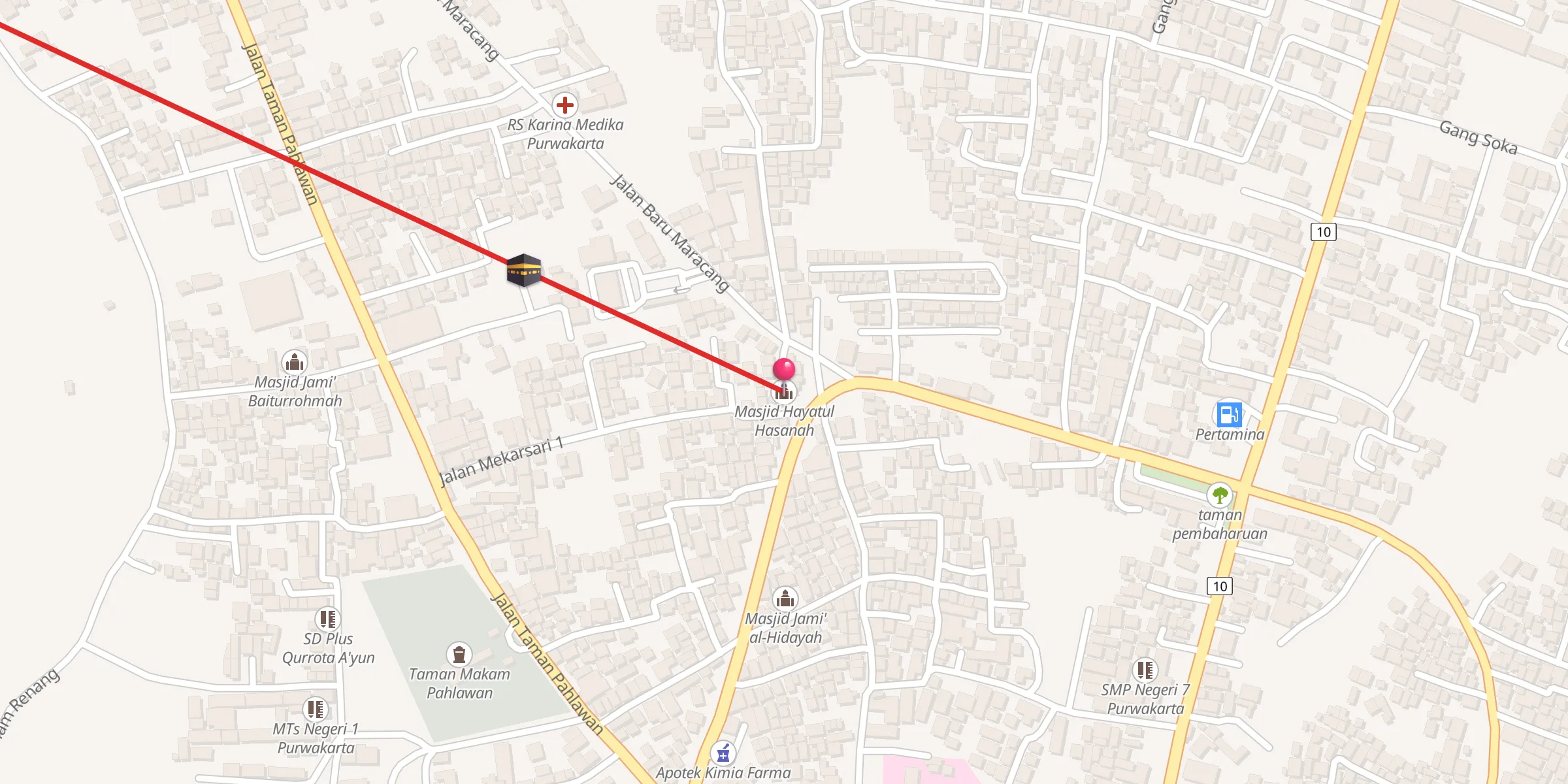 Carte de localisation : Masjid Hayatul Hasanah