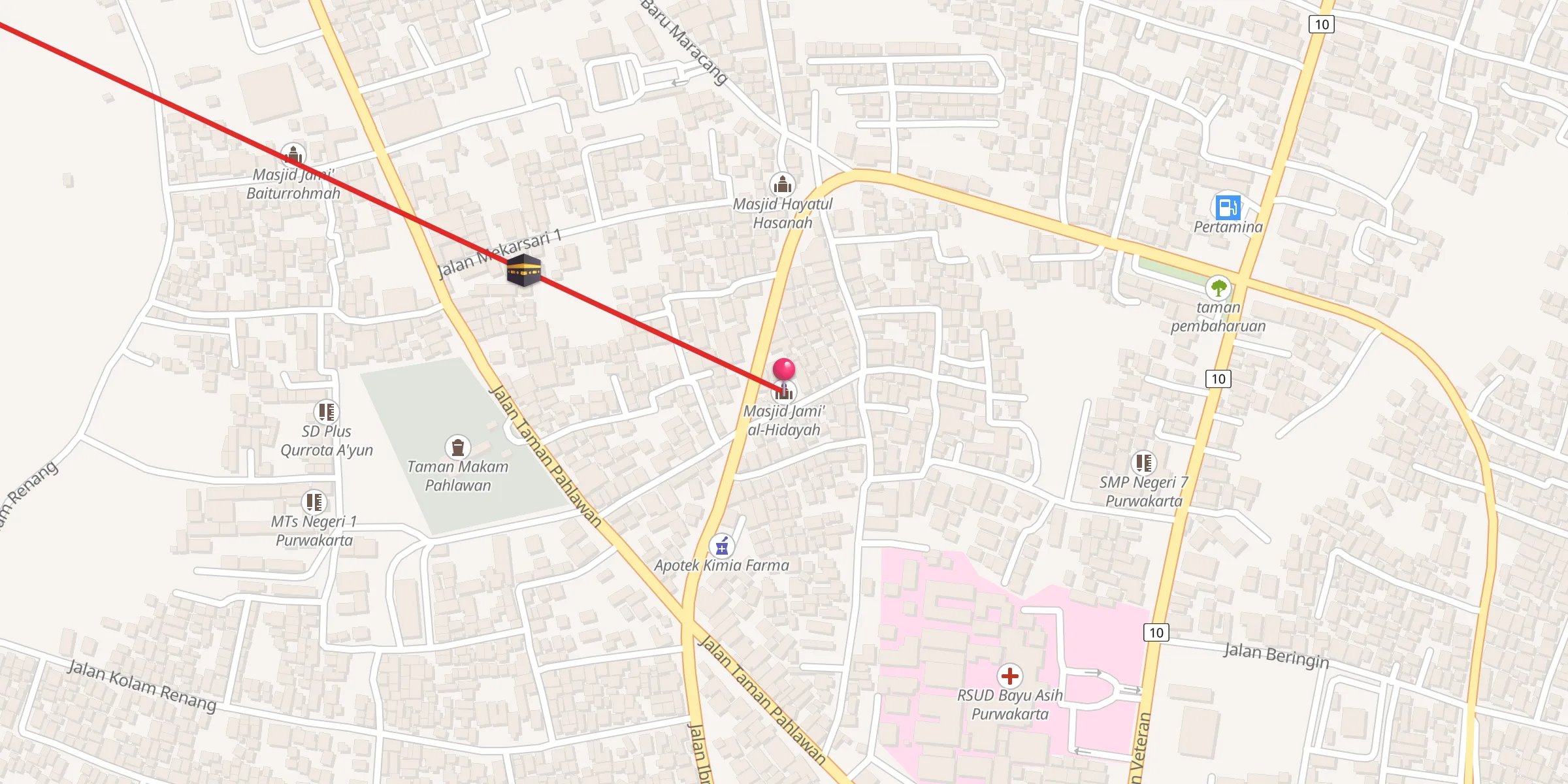 Carte de localisation : Masjid Jami' al-Hidayah