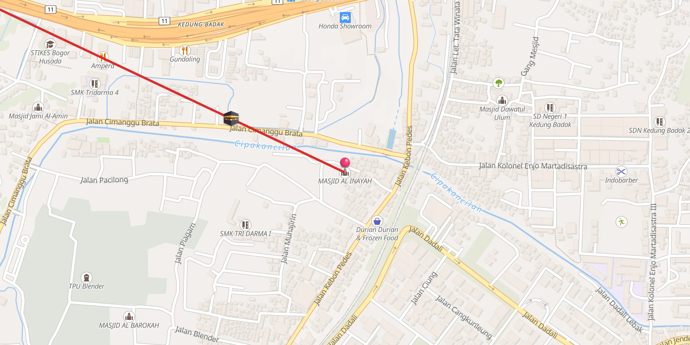 Carte de localisation : MASJID AL INAYAH