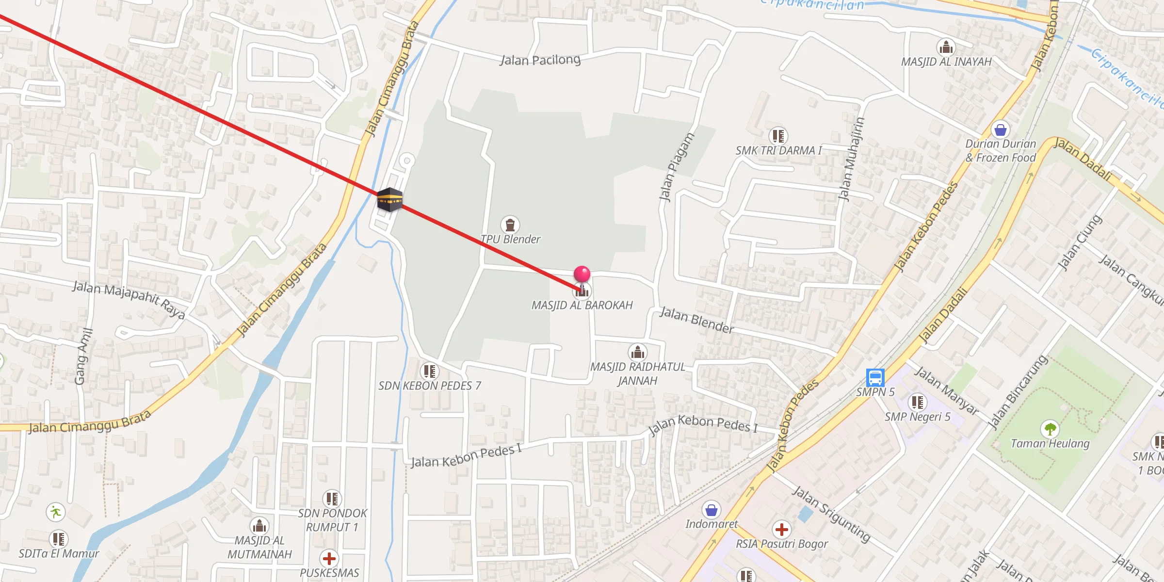 Carte de localisation : MASJID AL BAROKAH
