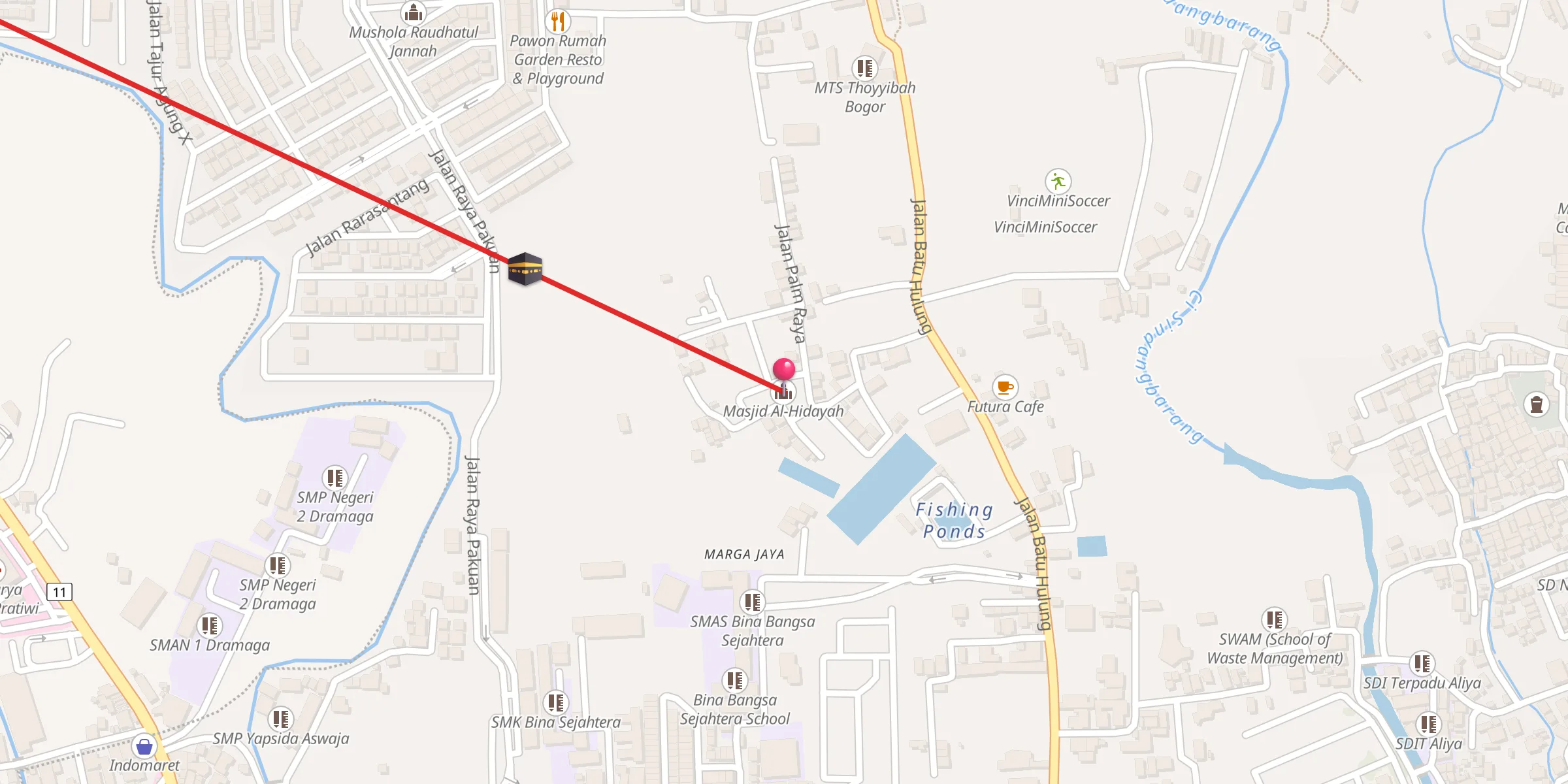 Carte de localisation : Masjid Al-Hidayah