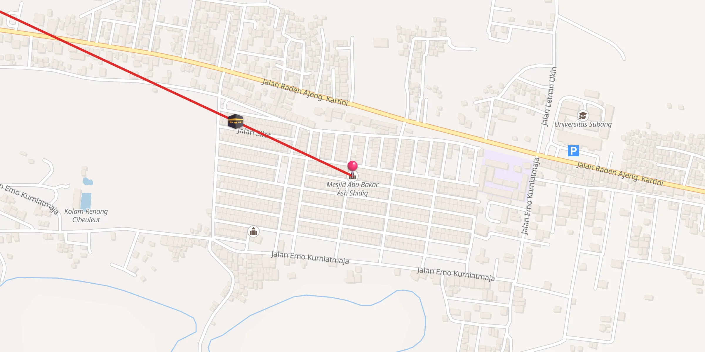 Carte de localisation : Mesjid Abu Bakar Ash Shidiq