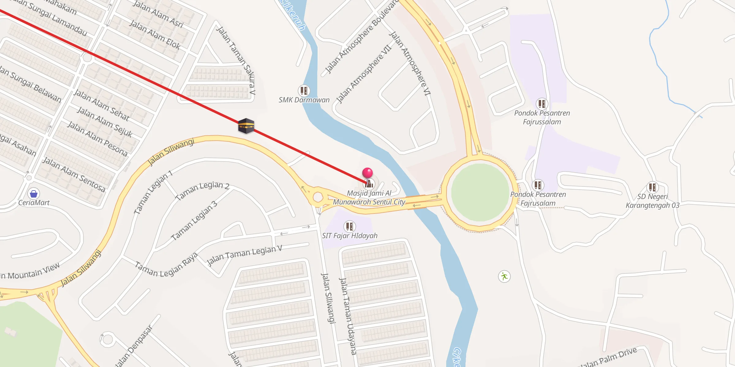 Carte de localisation : Masjid Jami Al Munawaroh Sentul City