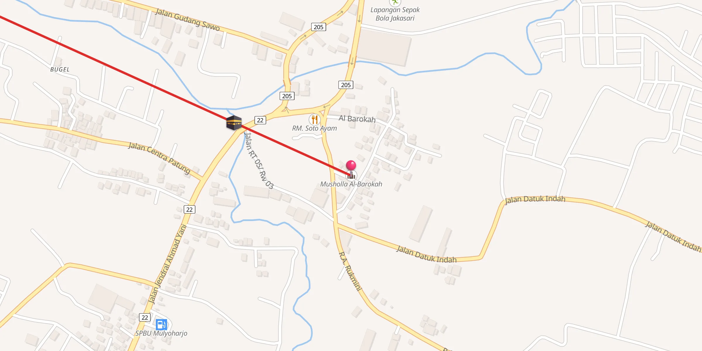 Carte de localisation : Musholla Al-Barokah