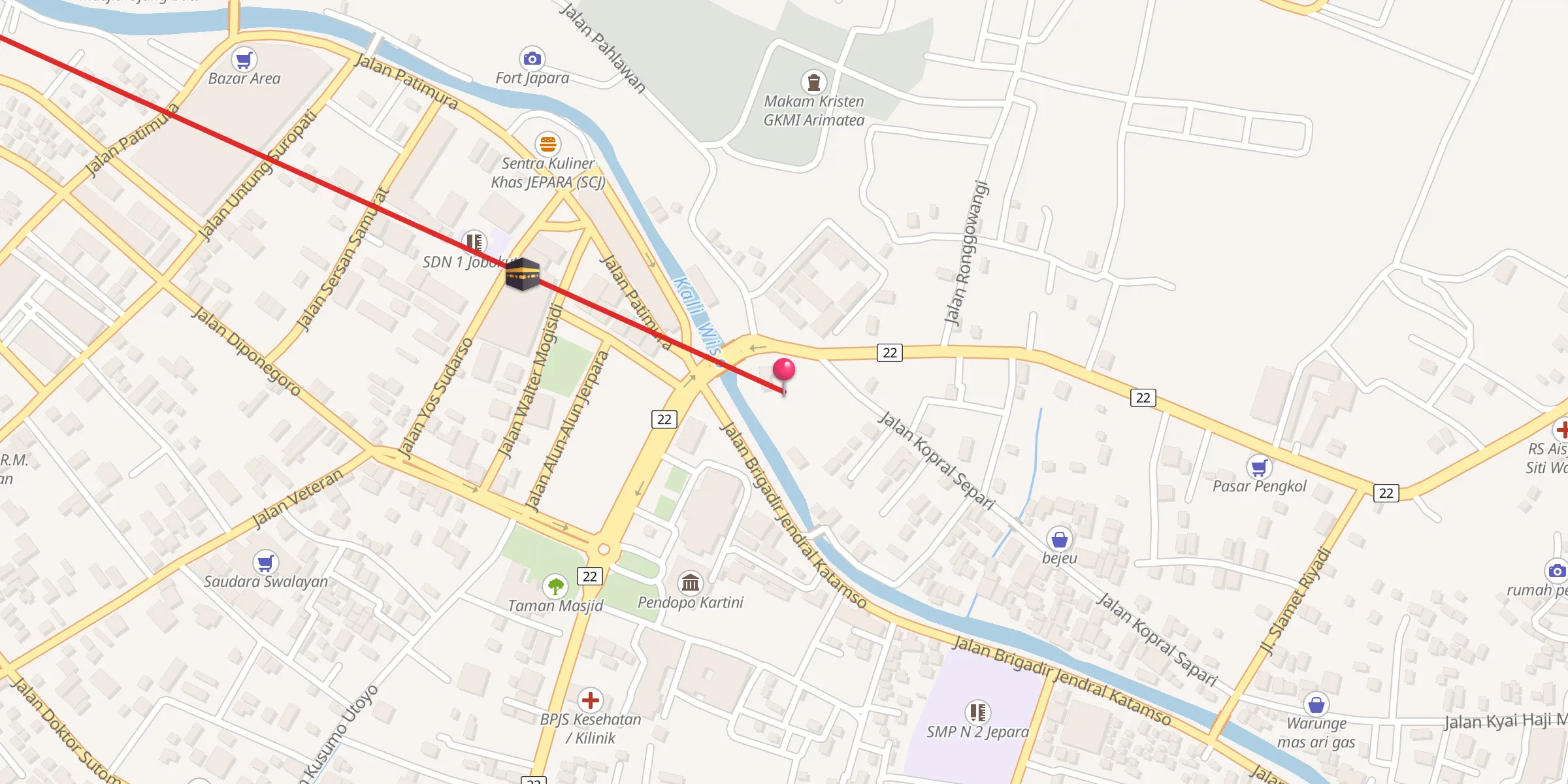 Carte de localisation : Musholla Perhutani