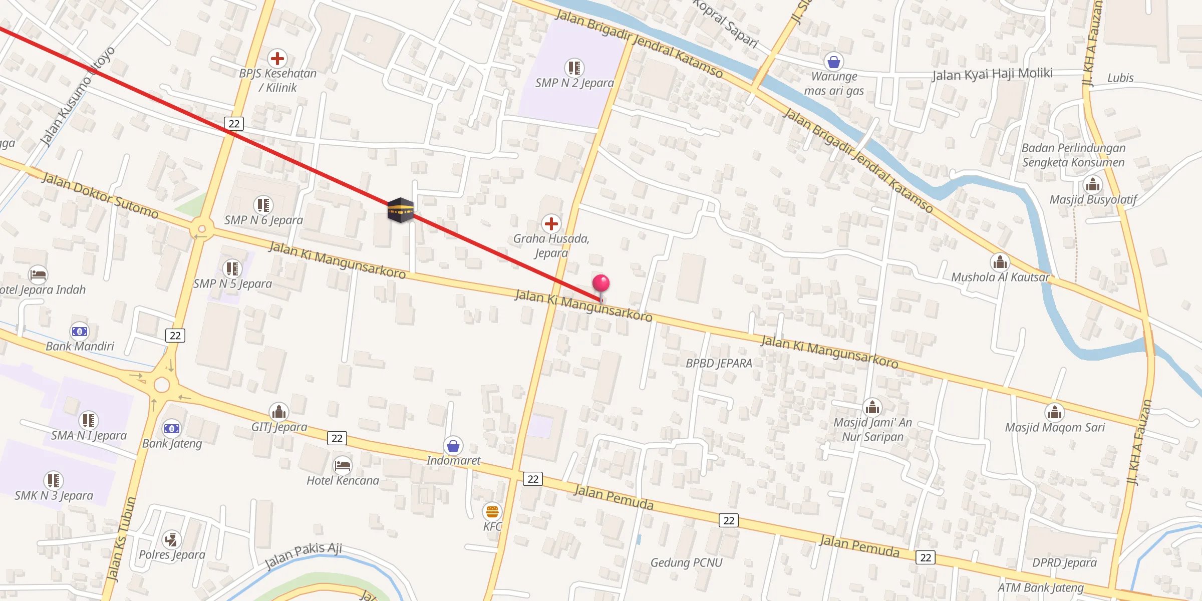 Carte de localisation : Musholla Nurul Iman