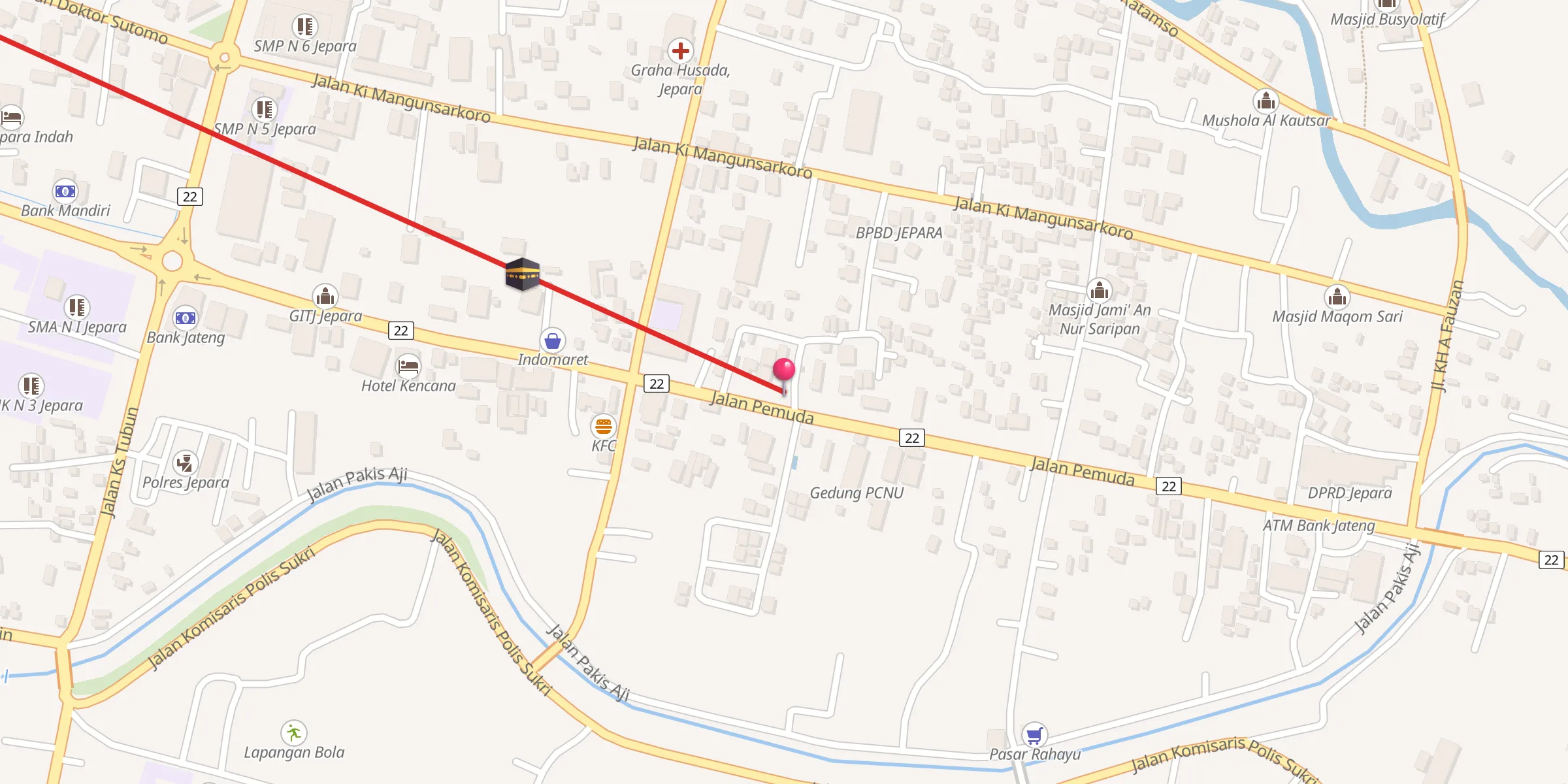 Carte de localisation : Musolla Al Ikhlas