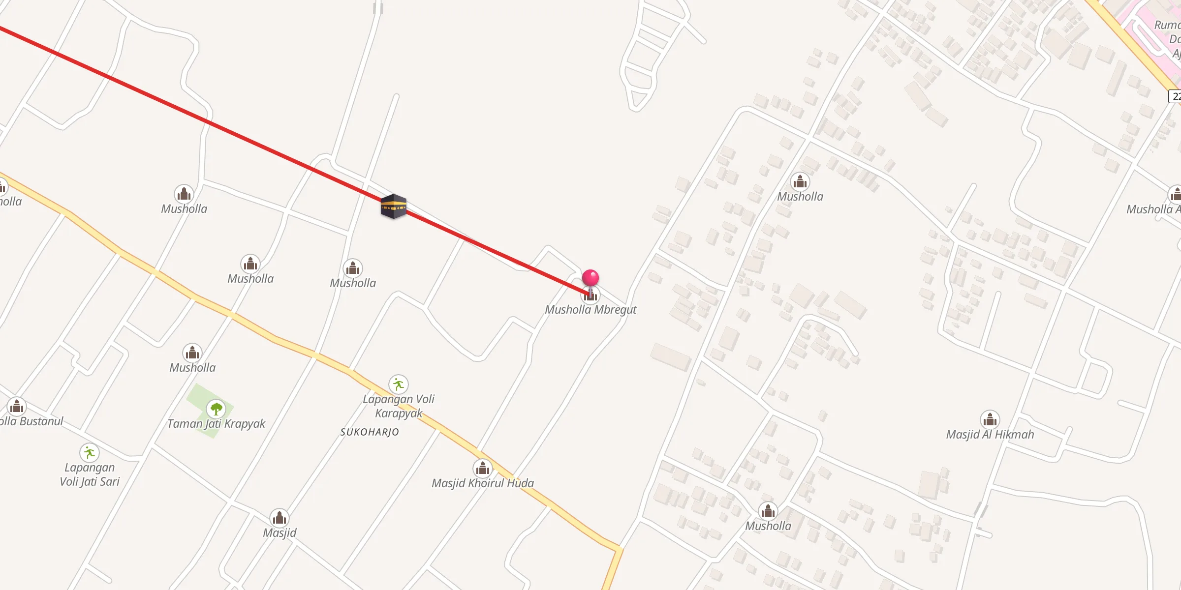 Carte de localisation : Musholla Mbregut