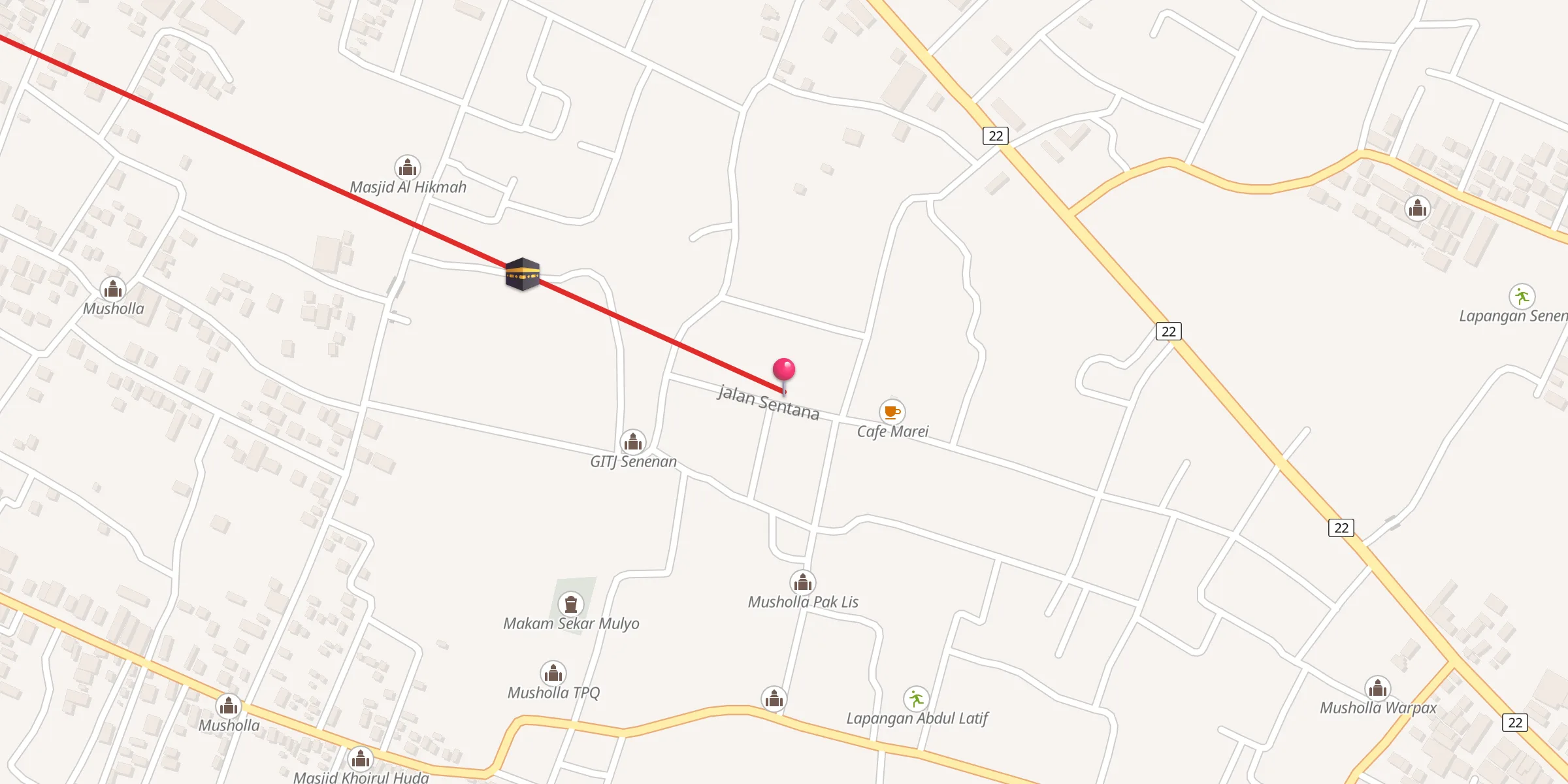Carte de localisation : Musholla Nurul Huda