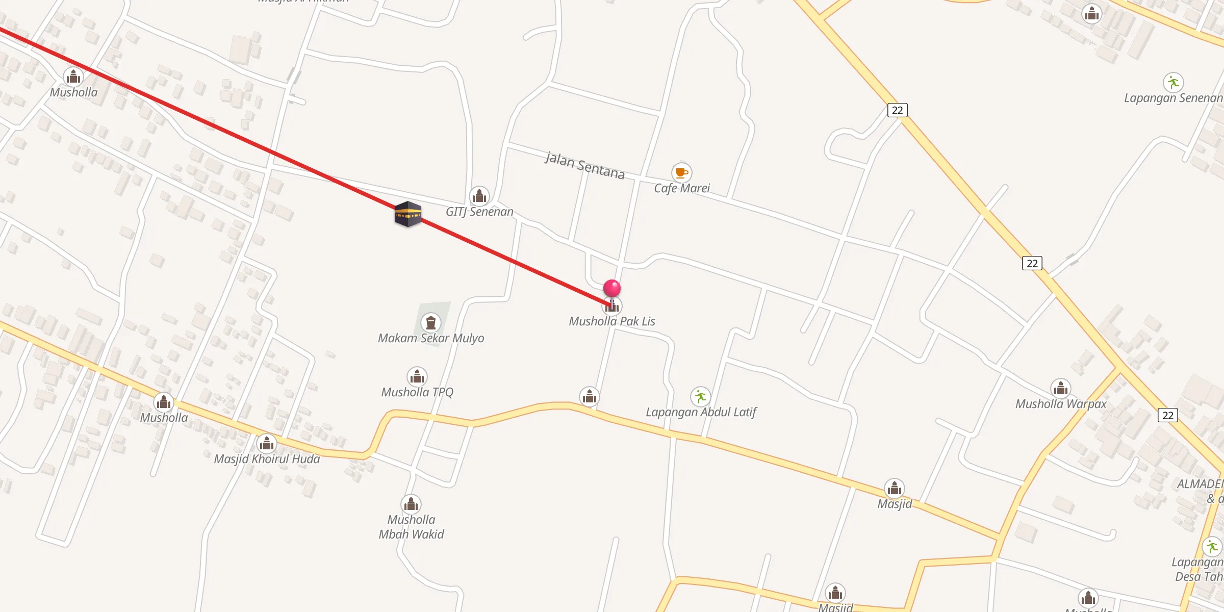 Carte de localisation : Musholla Pak Lis