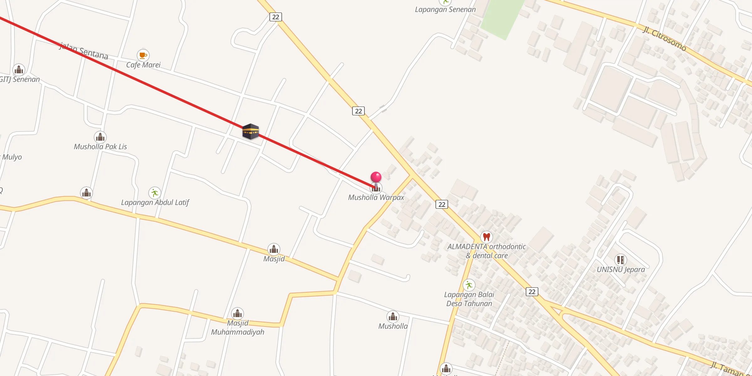Carte de localisation : Musholla Warpax