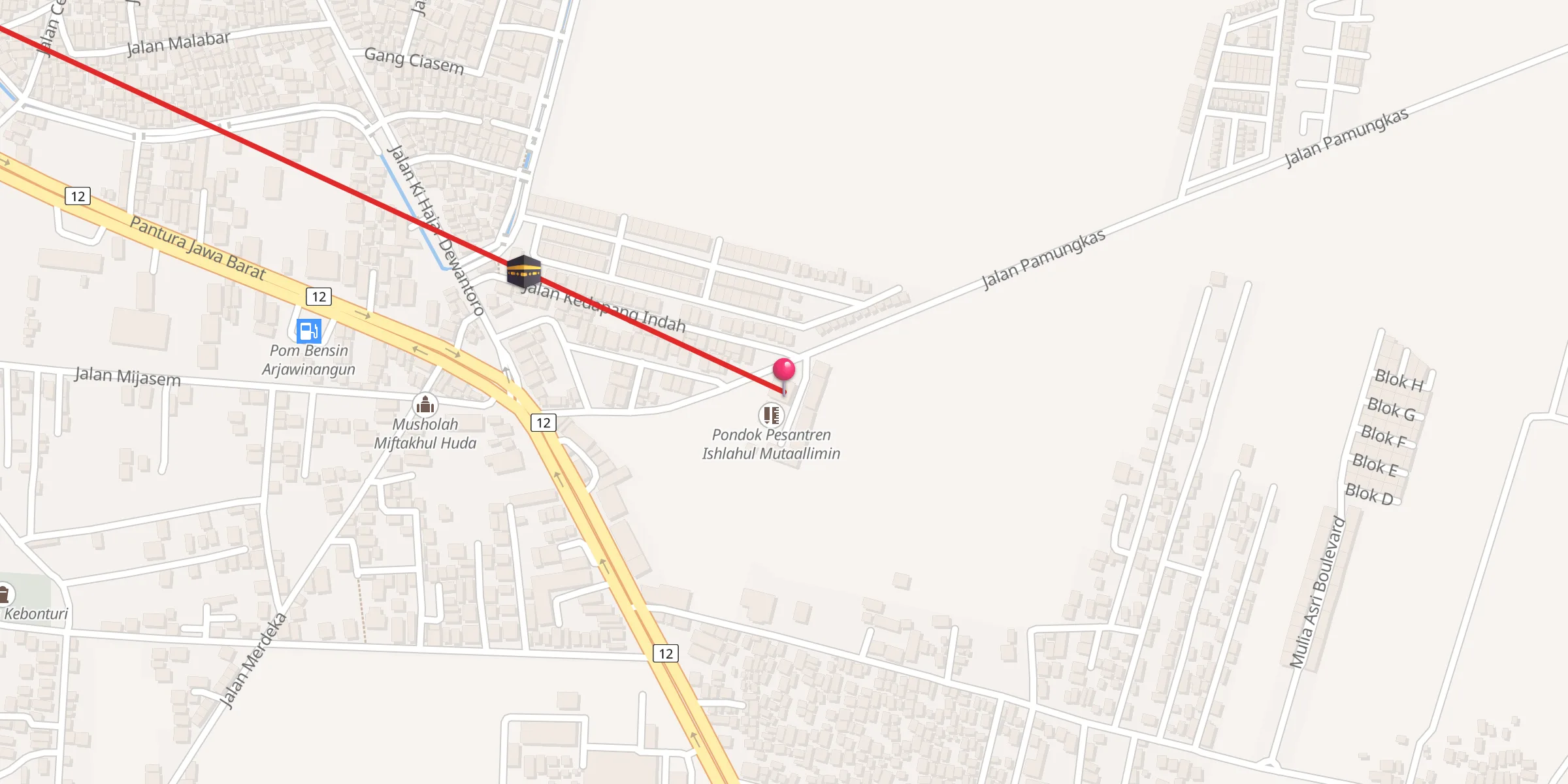 Carte de localisation : Masjid Nurah Al-Hudaitsi