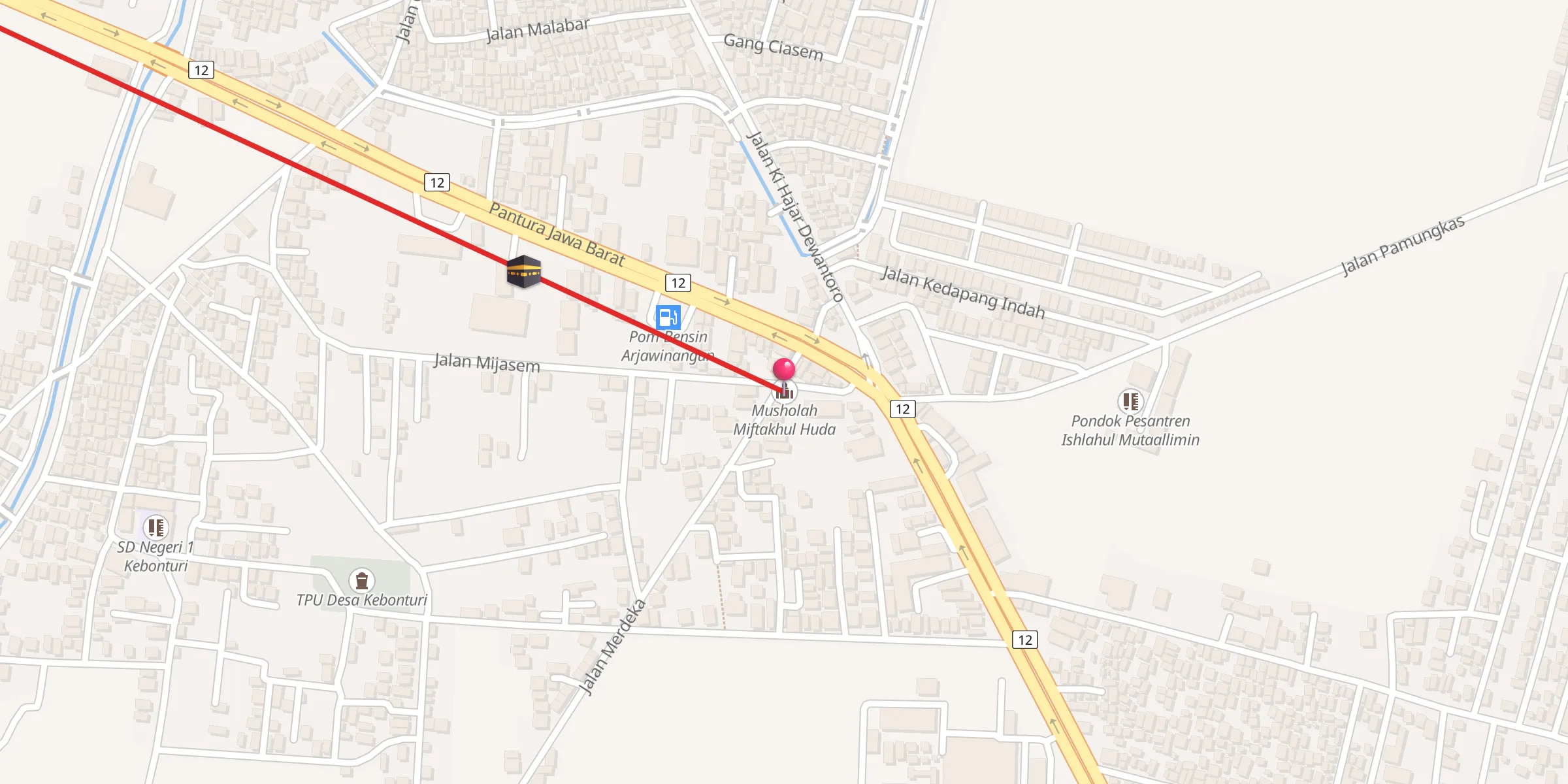 Carte de localisation : Musholah Miftakhul Huda